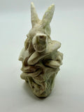 Green Jade carved skull with Critter