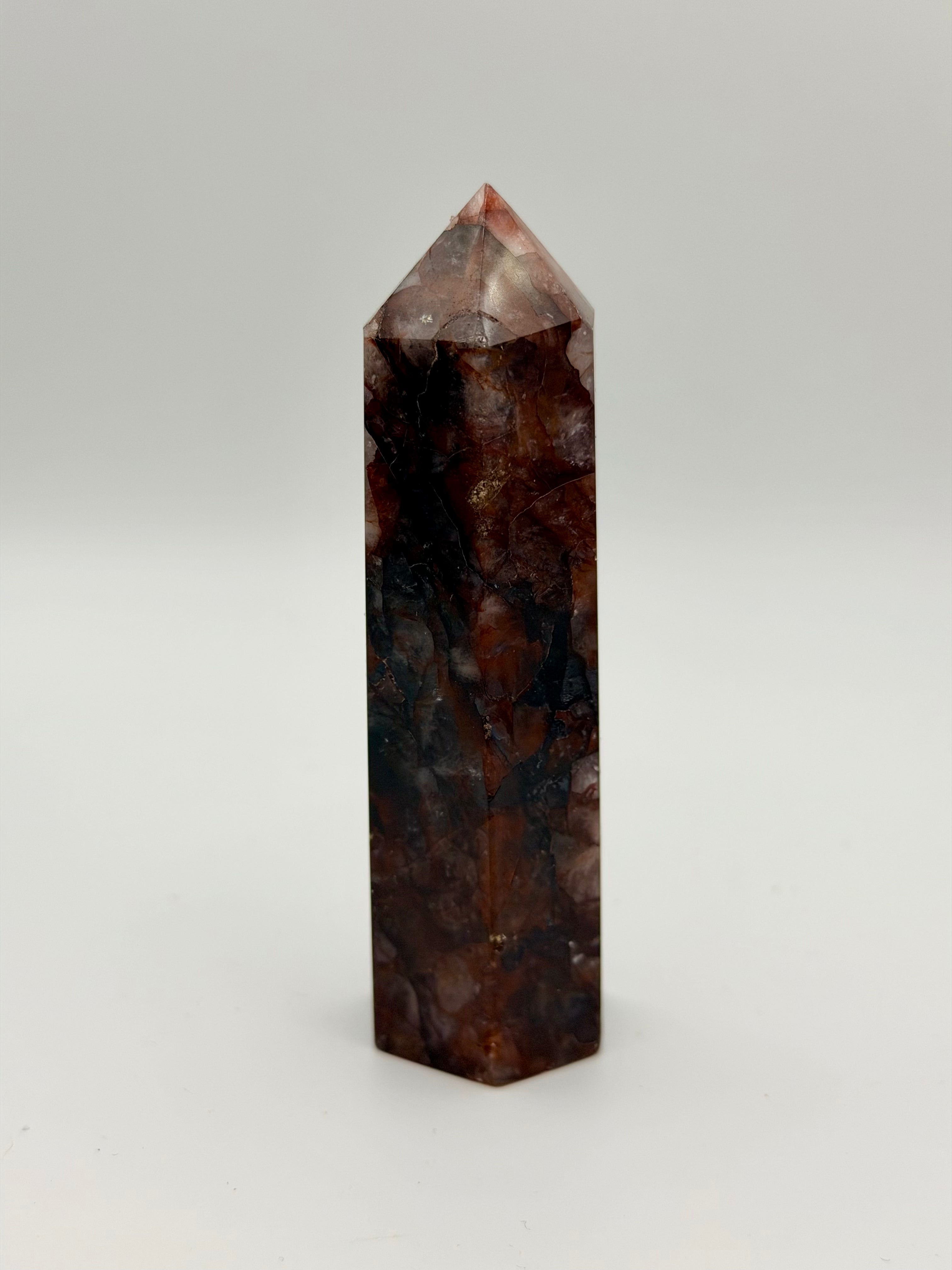 Natural Fire Quartz Tower | 98g Hematoid Quartz Point | Grounding Crystal Specimen