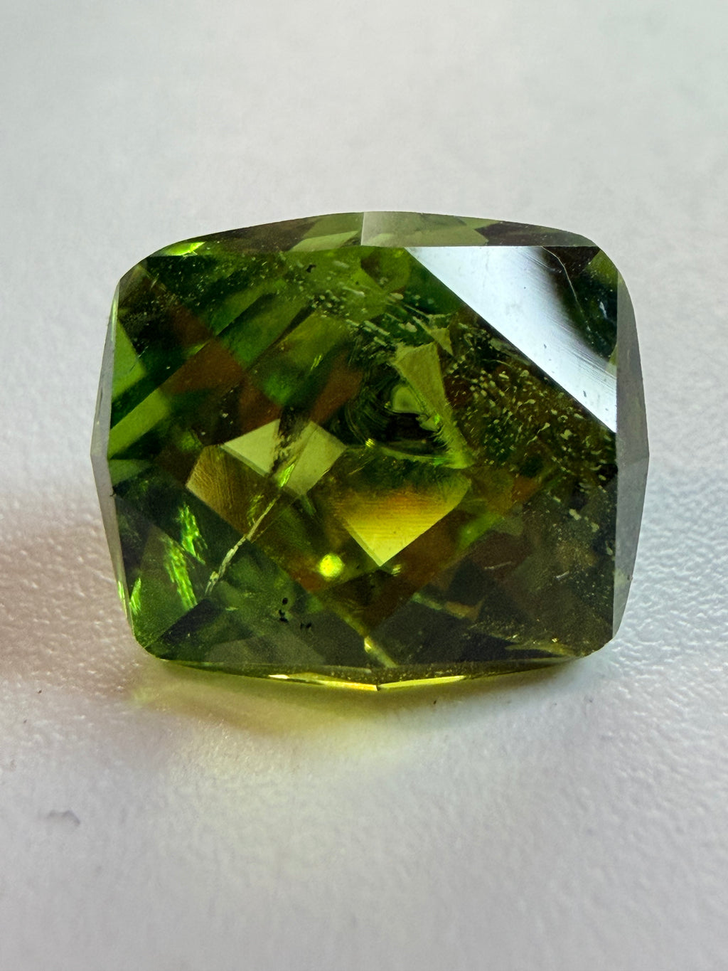 Natural Peridot French Cut | 10.4 x 9mm Loose Gemstone | Vivid Green Faceted Stone