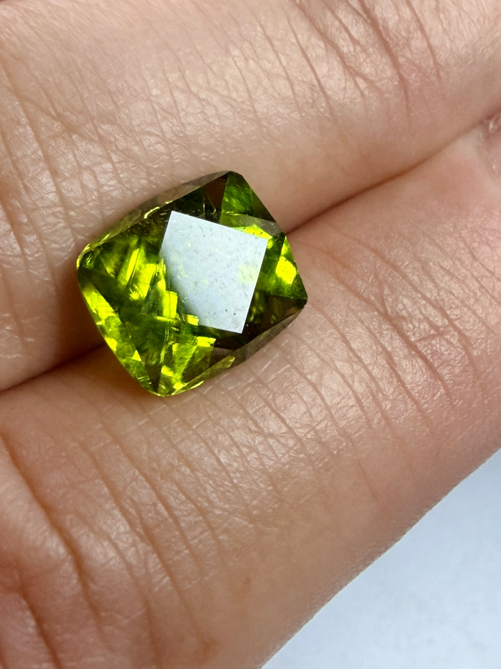 Natural Peridot French Cut | 10.4 x 9mm Loose Gemstone | Vivid Green Faceted Stone