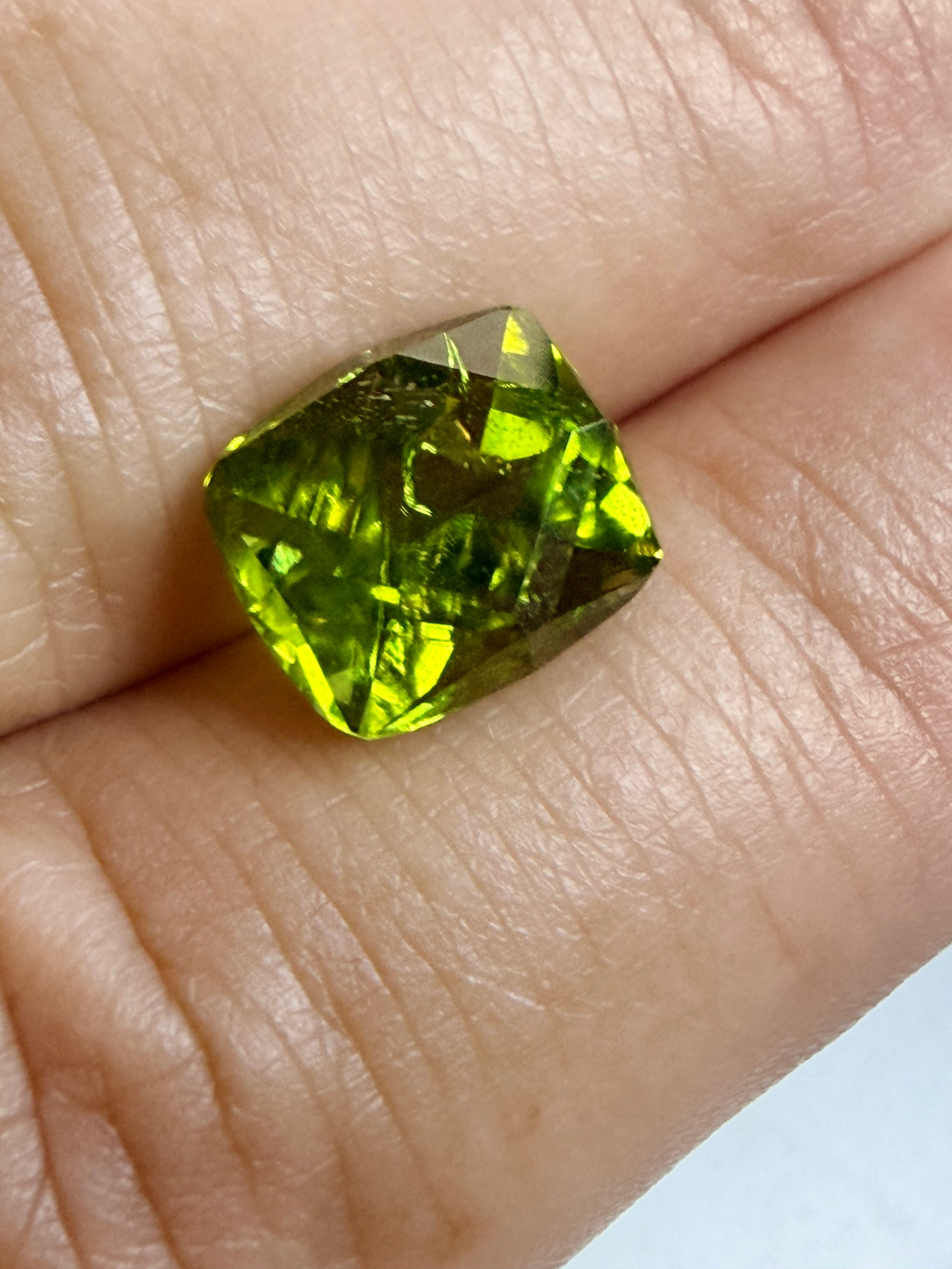 Natural Peridot French Cut | 10.4 x 9mm Loose Gemstone | Vivid Green Faceted Stone