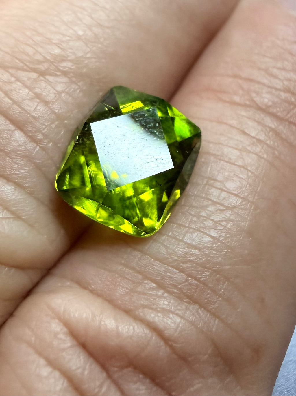 Natural Peridot French Cut | 10.4 x 9mm Loose Gemstone | Vivid Green Faceted Stone