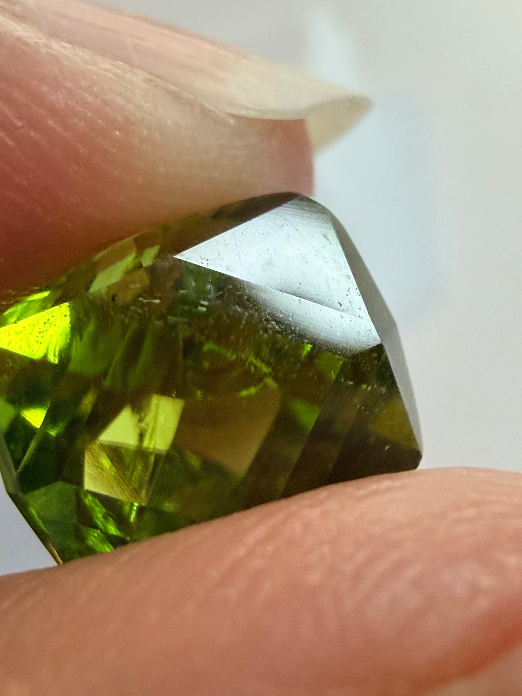 Natural Peridot French Cut | 10.4 x 9mm Loose Gemstone | Vivid Green Faceted Stone