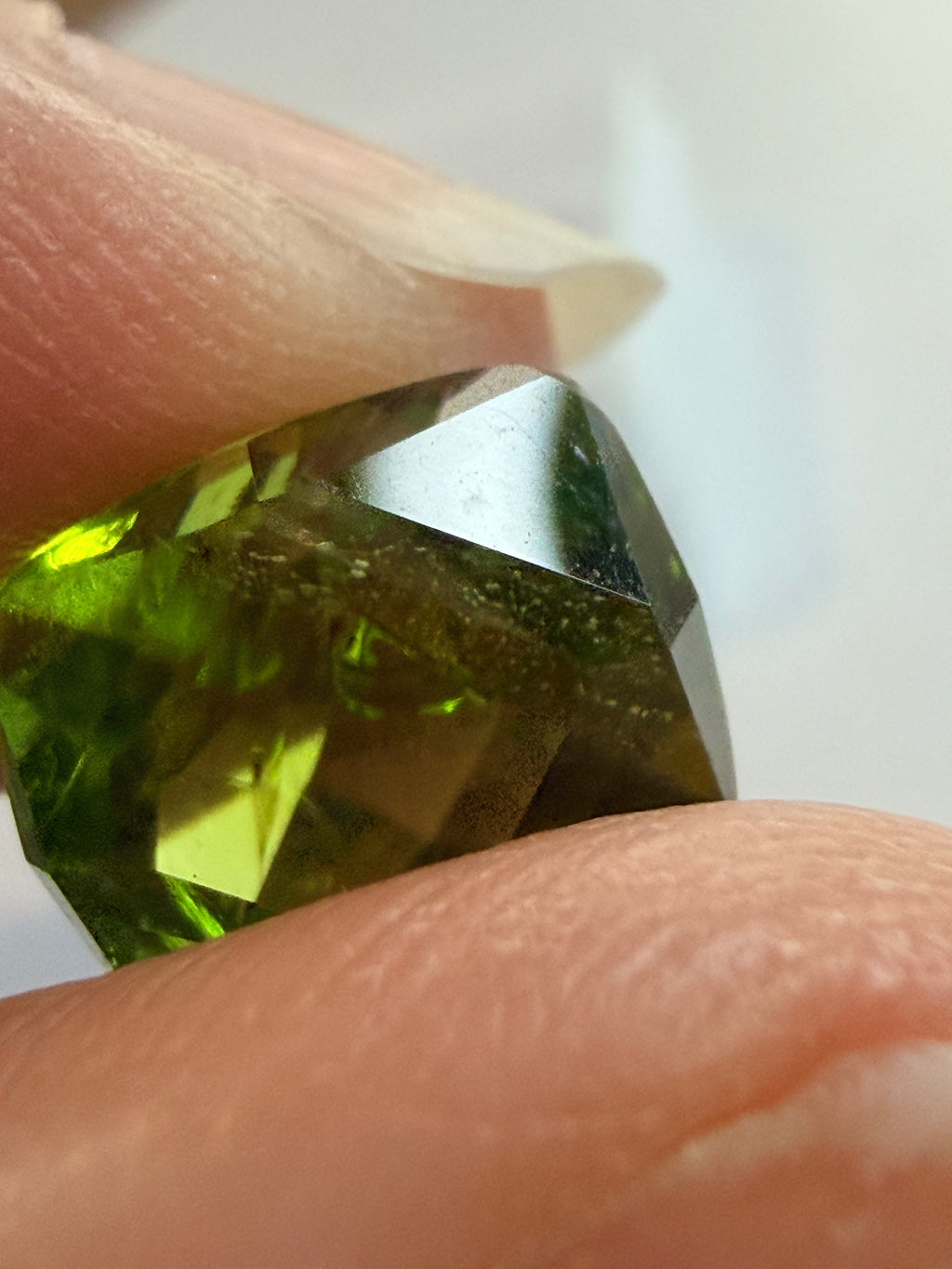 Natural Peridot French Cut | 10.4 x 9mm Loose Gemstone | Vivid Green Faceted Stone