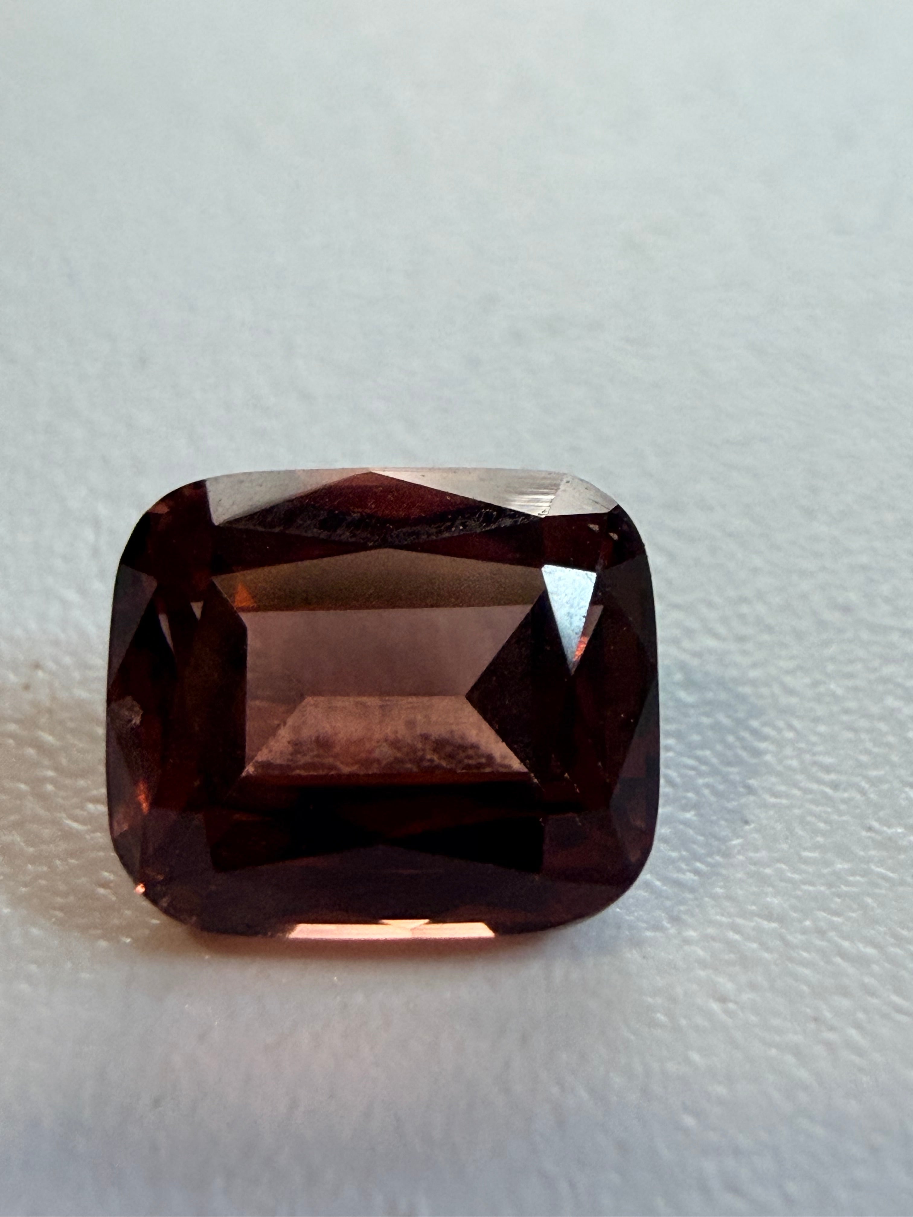 Natural Mahogany Rose Spinel Cushion Cut Loose Gemstone | 6.8x5.8mm | 1.48ct