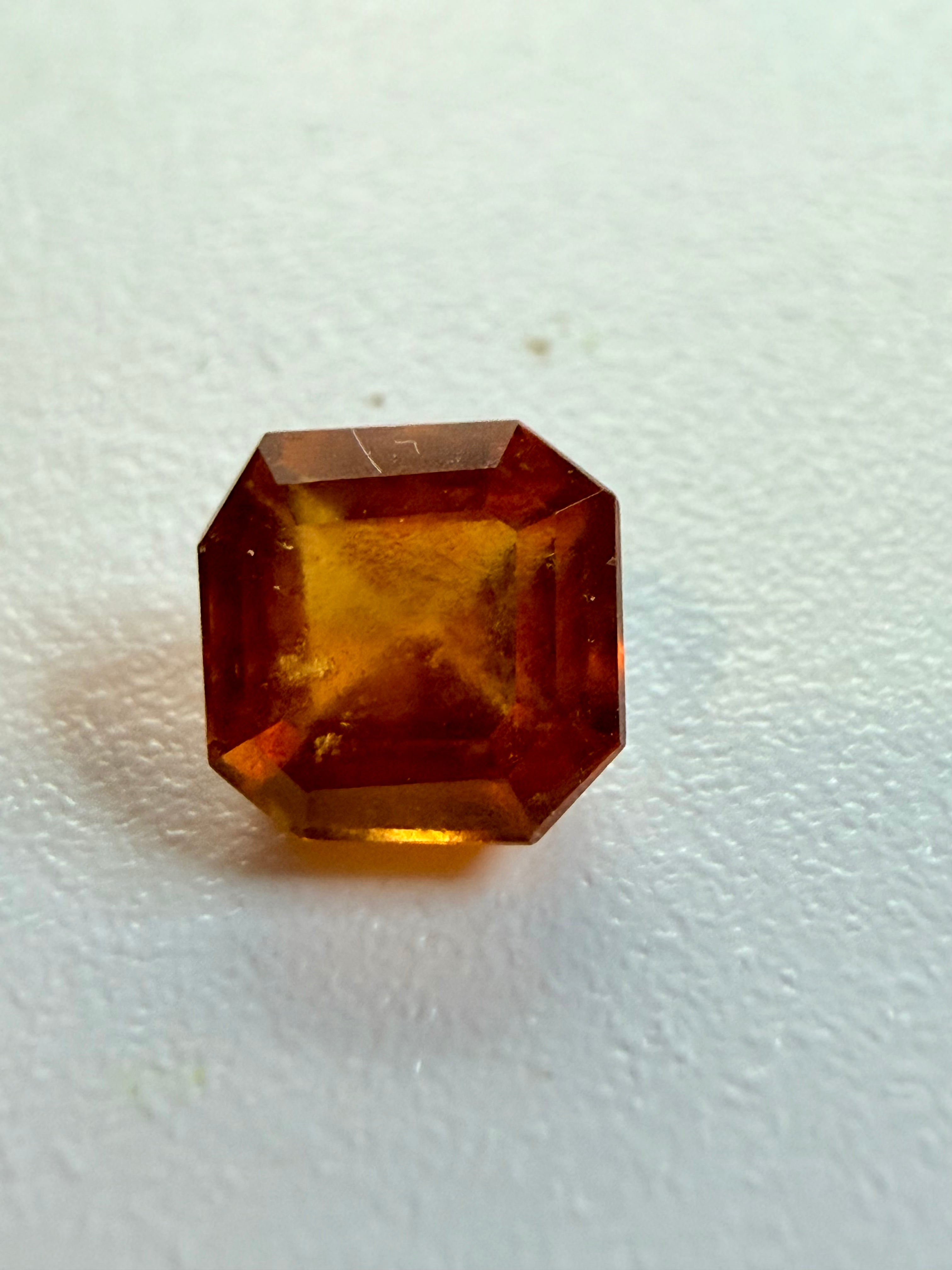 Natural Mandarin Garnet Square Cut Loose Gemstone | 5.5x5.5mm | 1.06ct