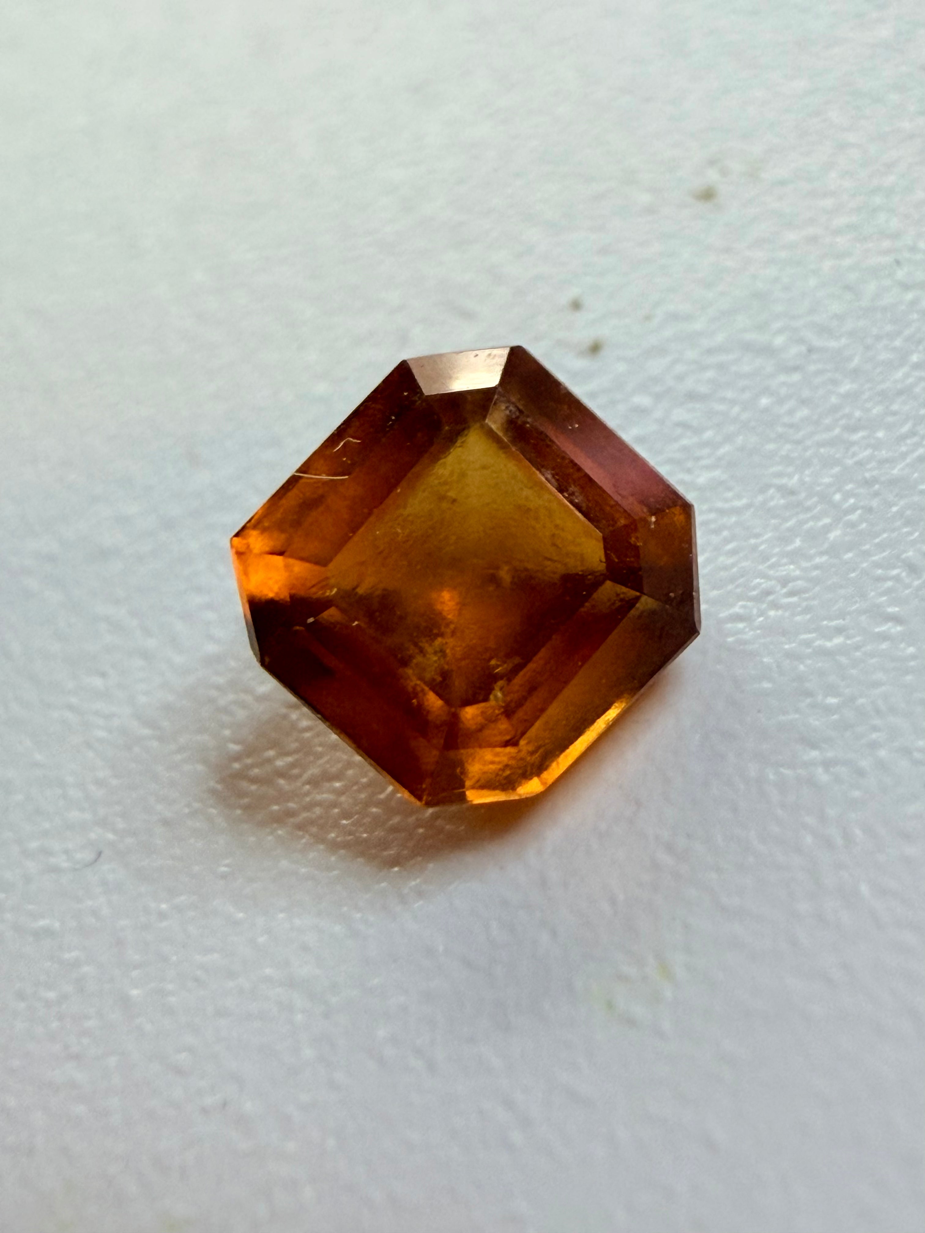 Natural Mandarin Garnet Square Cut Loose Gemstone | 5.5x5.5mm | 1.06ct