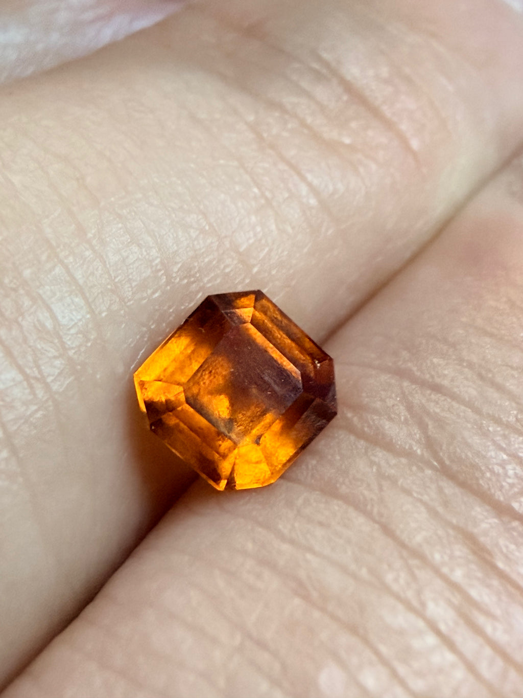 Natural Mandarin Garnet Square Cut Loose Gemstone | 5.5x5.5mm | 1.06ct