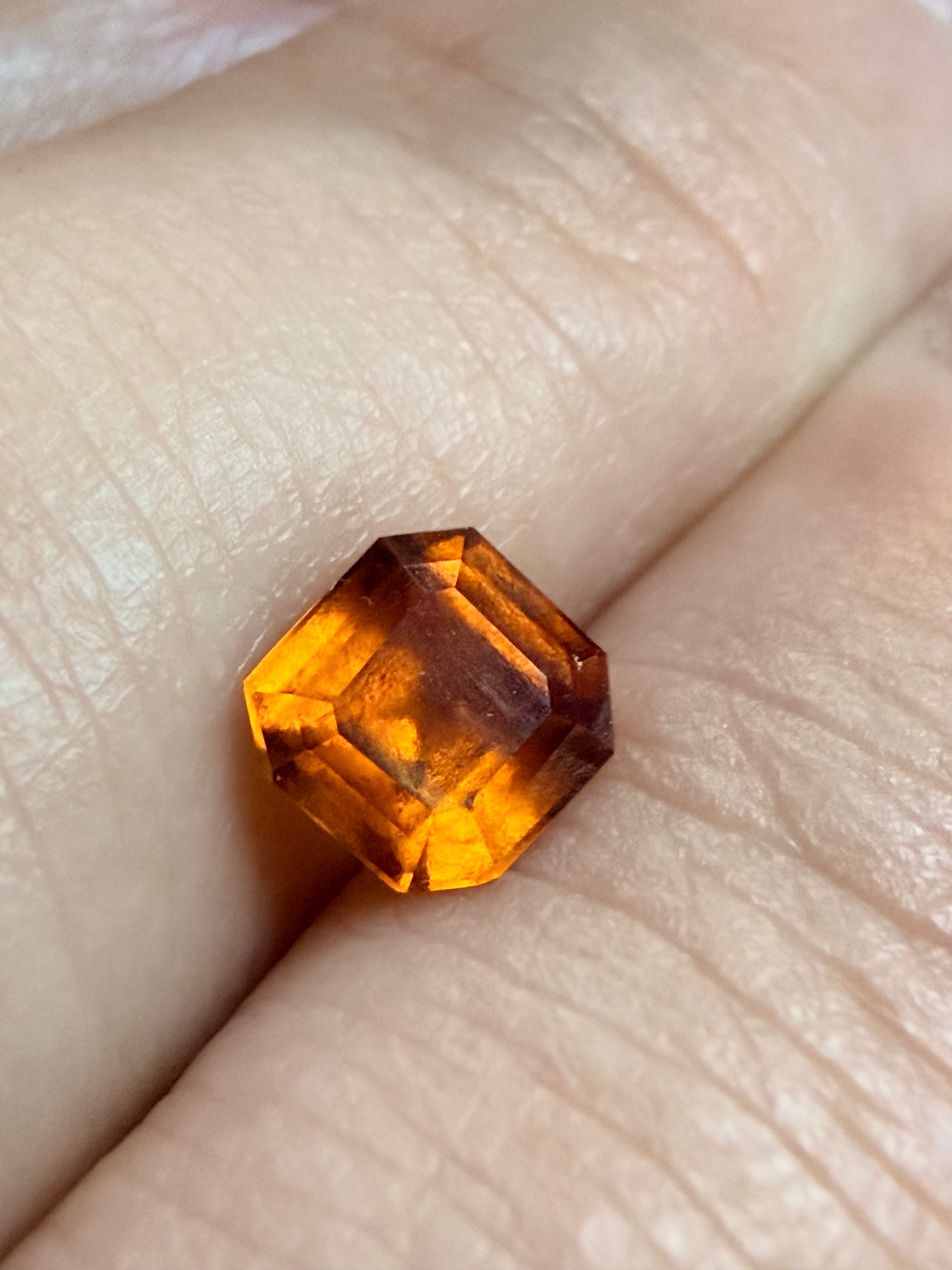 Natural Mandarin Garnet Square Cut Loose Gemstone | 5.5x5.5mm | 1.06ct