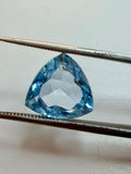 Natural Sky Blue Topaz | Trillion Cut | 12.4mm x 12mm | 7.31cts | Loose Gemstone
