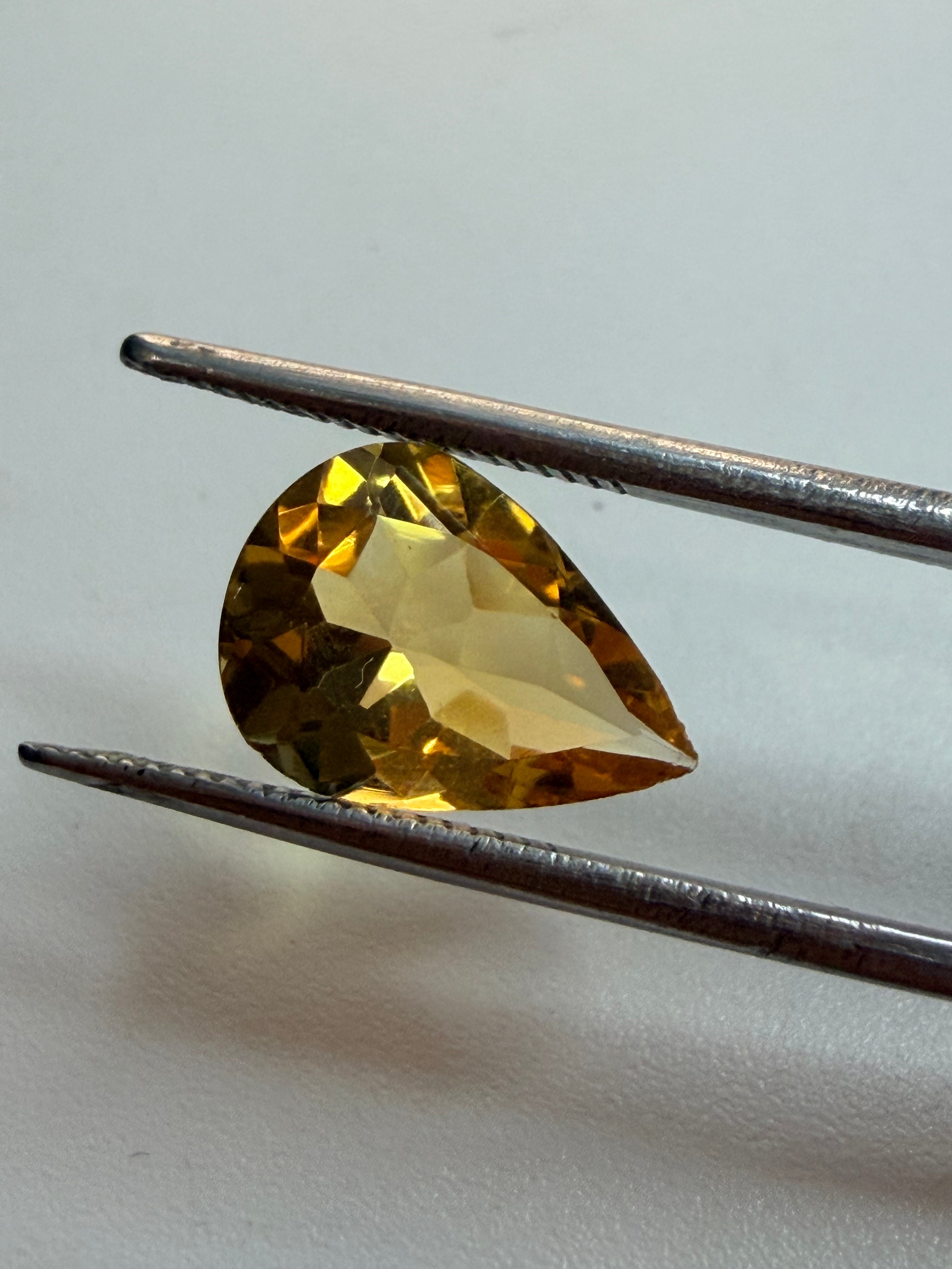 Natural Citrine | Pear Cut | 13mm x 9mm | 2.62cts | Loose Gemstone