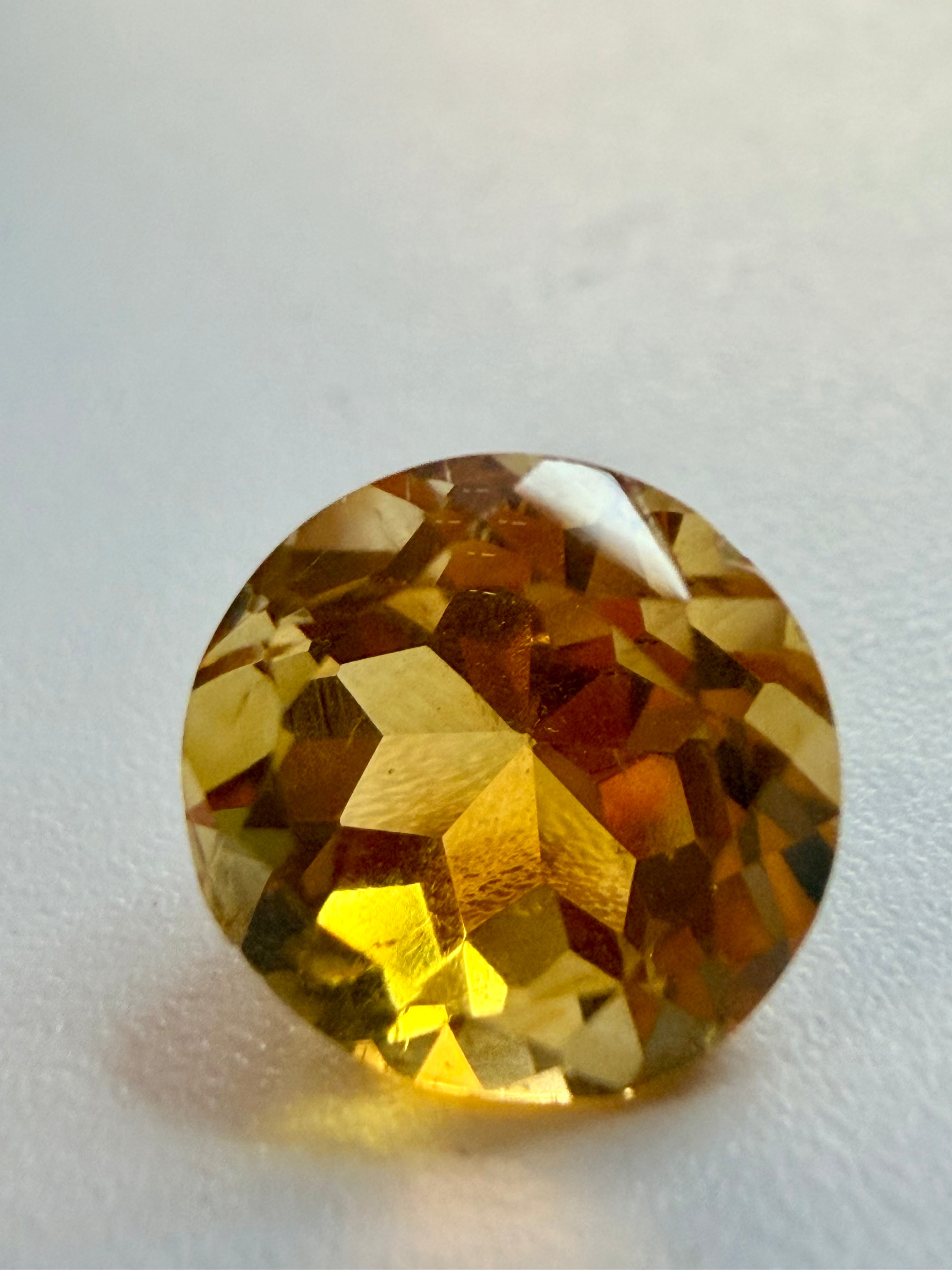 Natural Citrine | Round Cut | 8mm | 2.06cts | Loose Gemstone