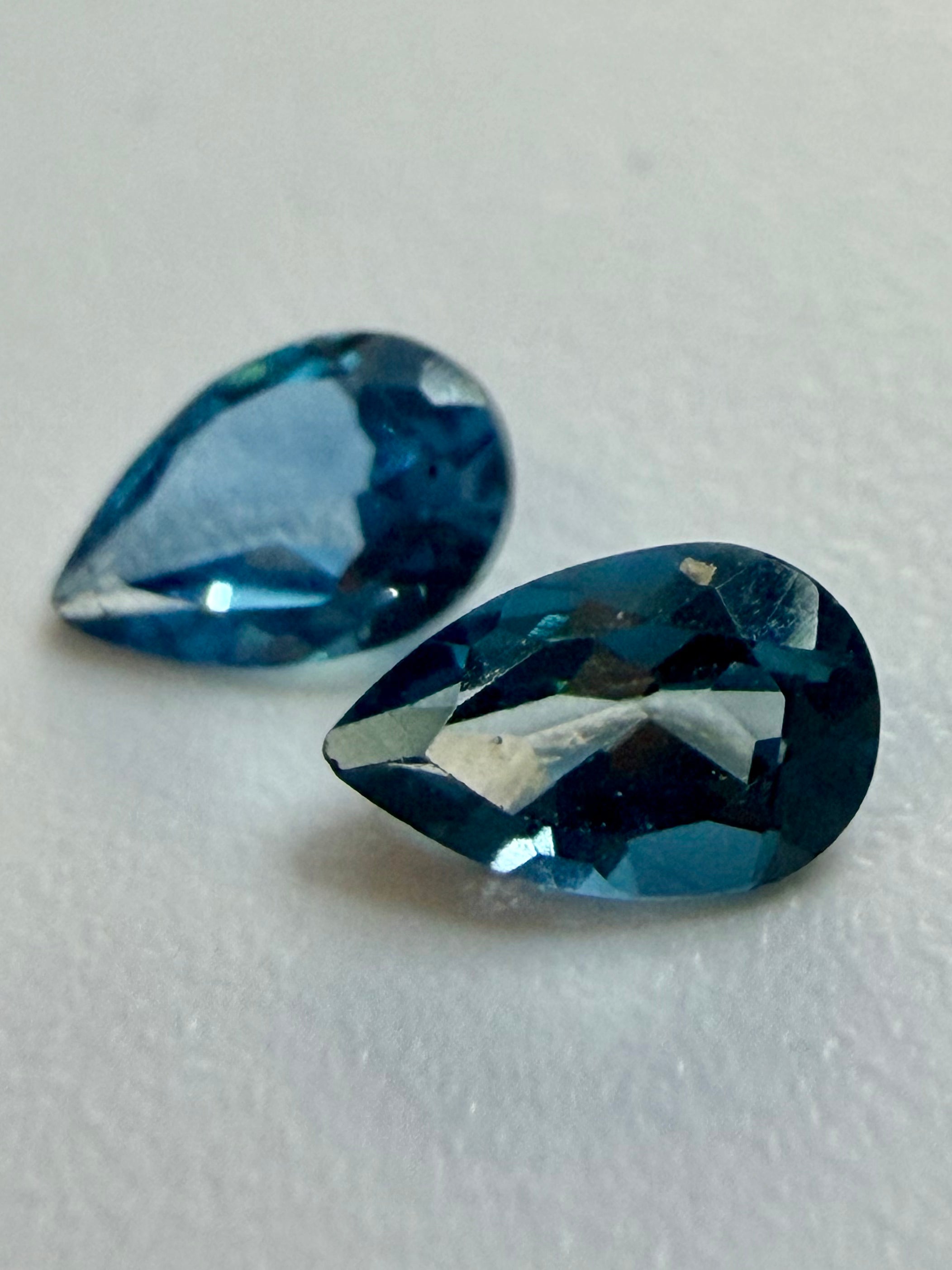 Natural London Blue Topaz | Drop Pair | 5mm x 3mm | 0.48cts | Loose Gemstones
