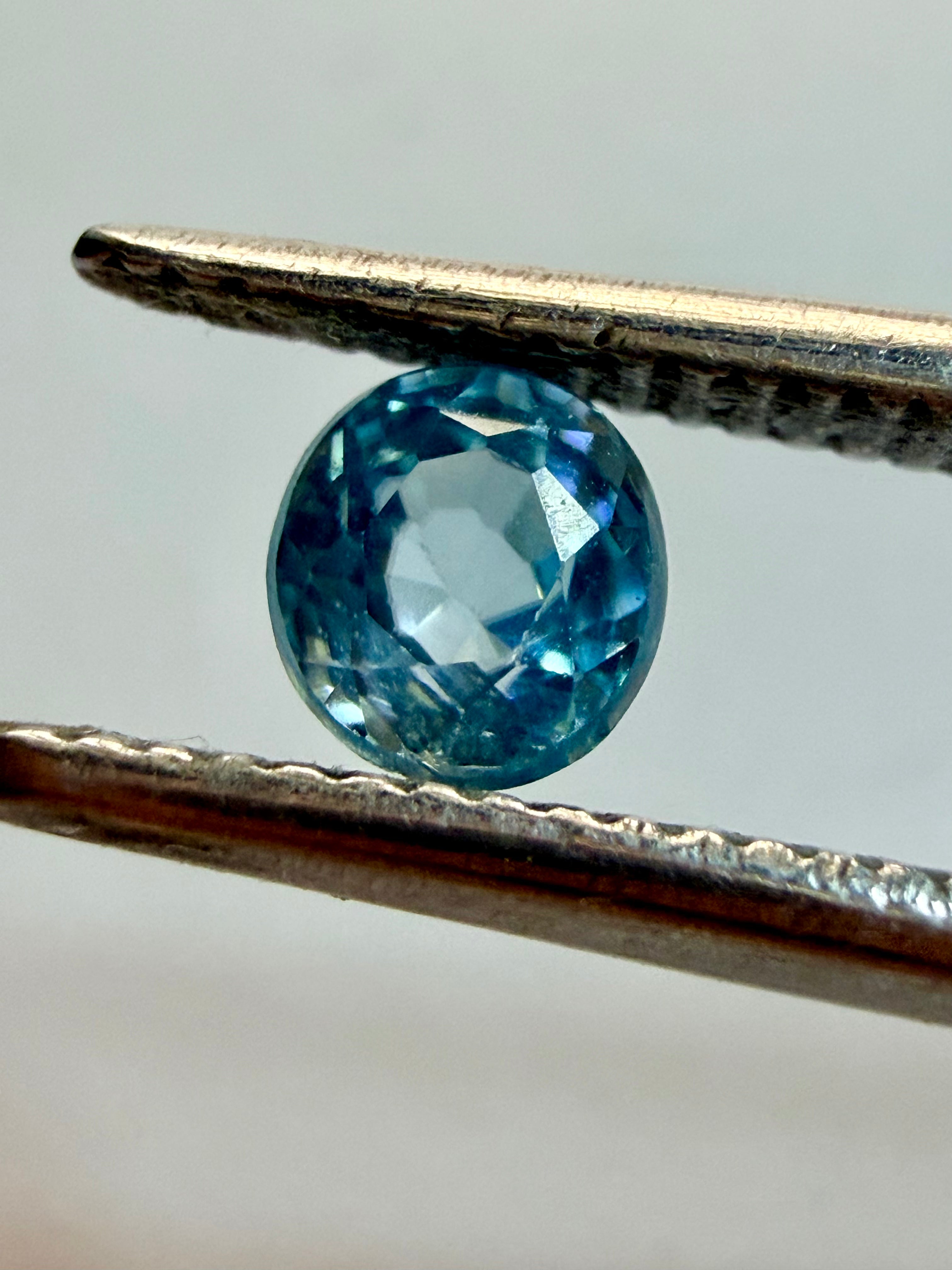 Natural Blue Zircon | Oval Cut | 4.2mm x 4mm | 0.59cts | Loose Gemstone