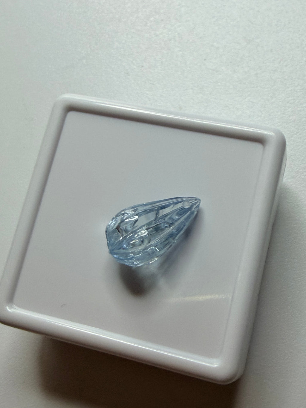 Natural Aquamarine 2.39ct – Fluted Drop – 11.5x6mm