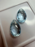 Natural Aquamarine Briolette Drops – Matched Pair – 9.8x6.5mm – 3.1cts