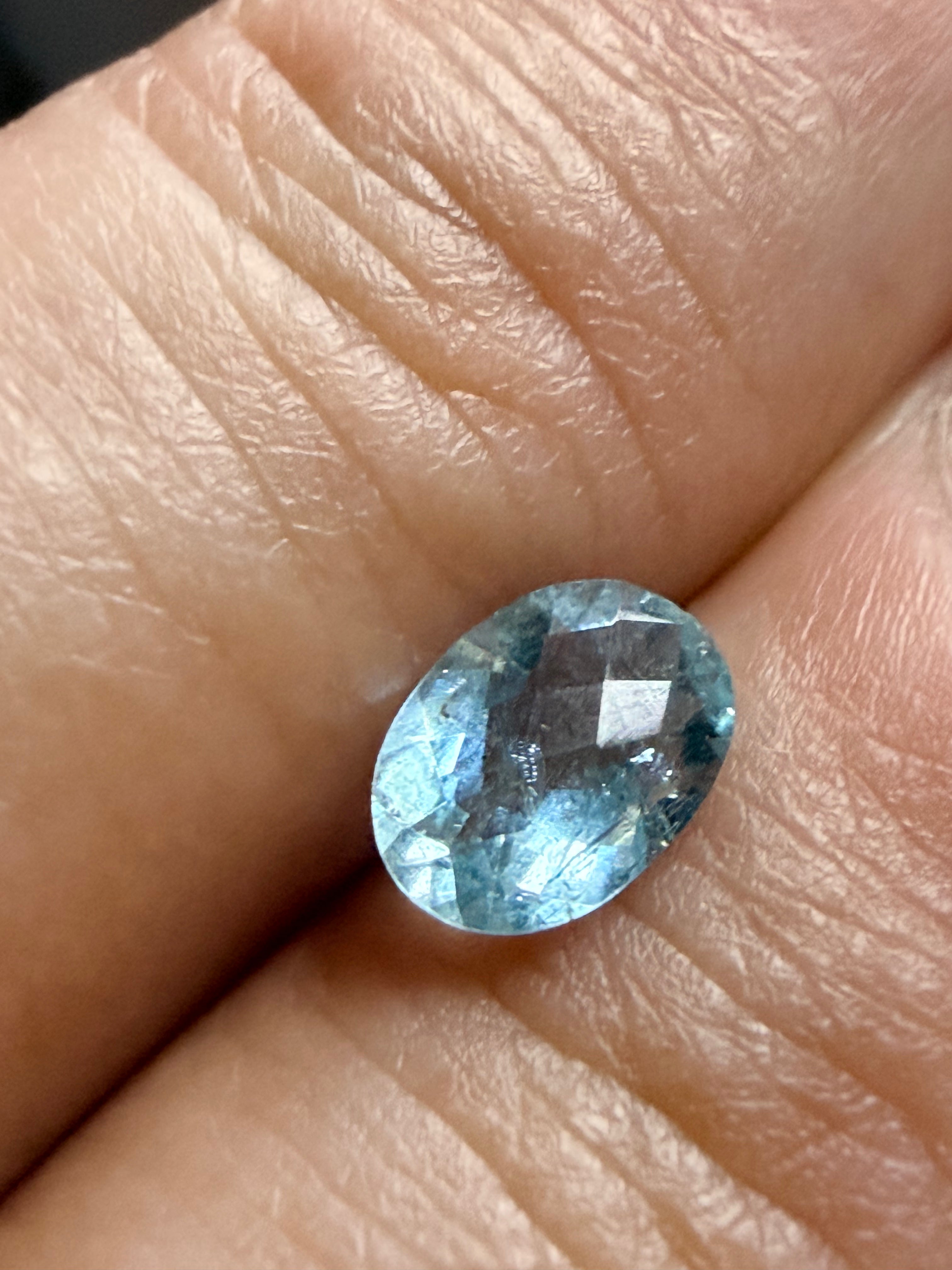 Natural Aquamarine 0.63ct – Oval Briolette – 7x5.3mm