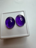 Natural Amethyst – Matched Cabochon Pair – 10x8mm – 11.29cts