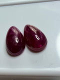 Natural Ruby No Heat – Matched Pear Cabochon Pair – 10x6mm – 4.72cts