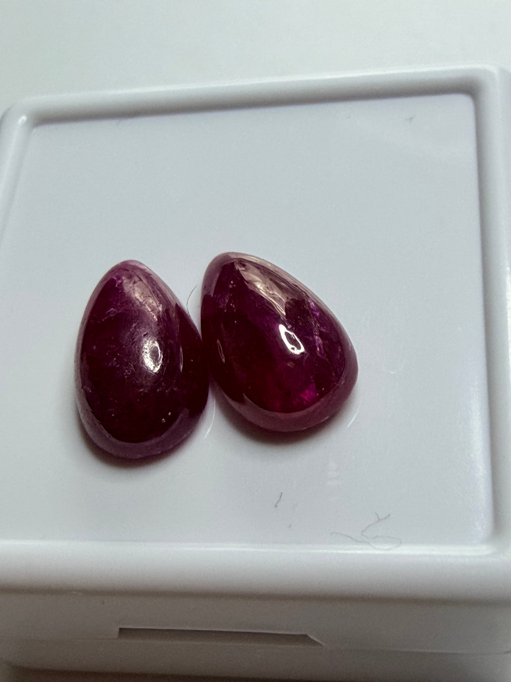 Natural Ruby No Heat – Matched Pear Cabochon Pair – 10x6mm – 4.72cts
