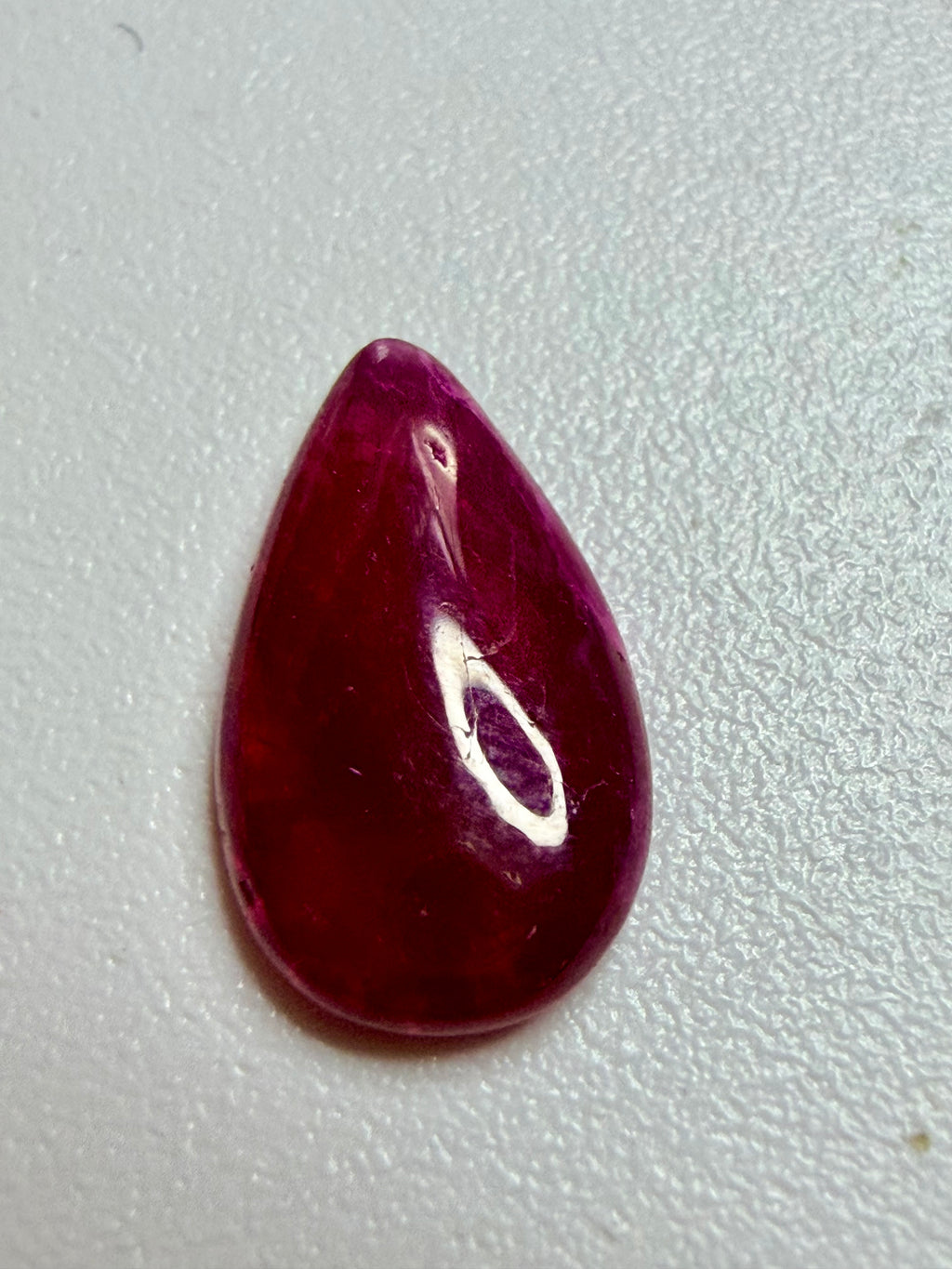 Natural Ruby No Heat 1.54ct – Pear Flat Cabochon – 11.5x7mm