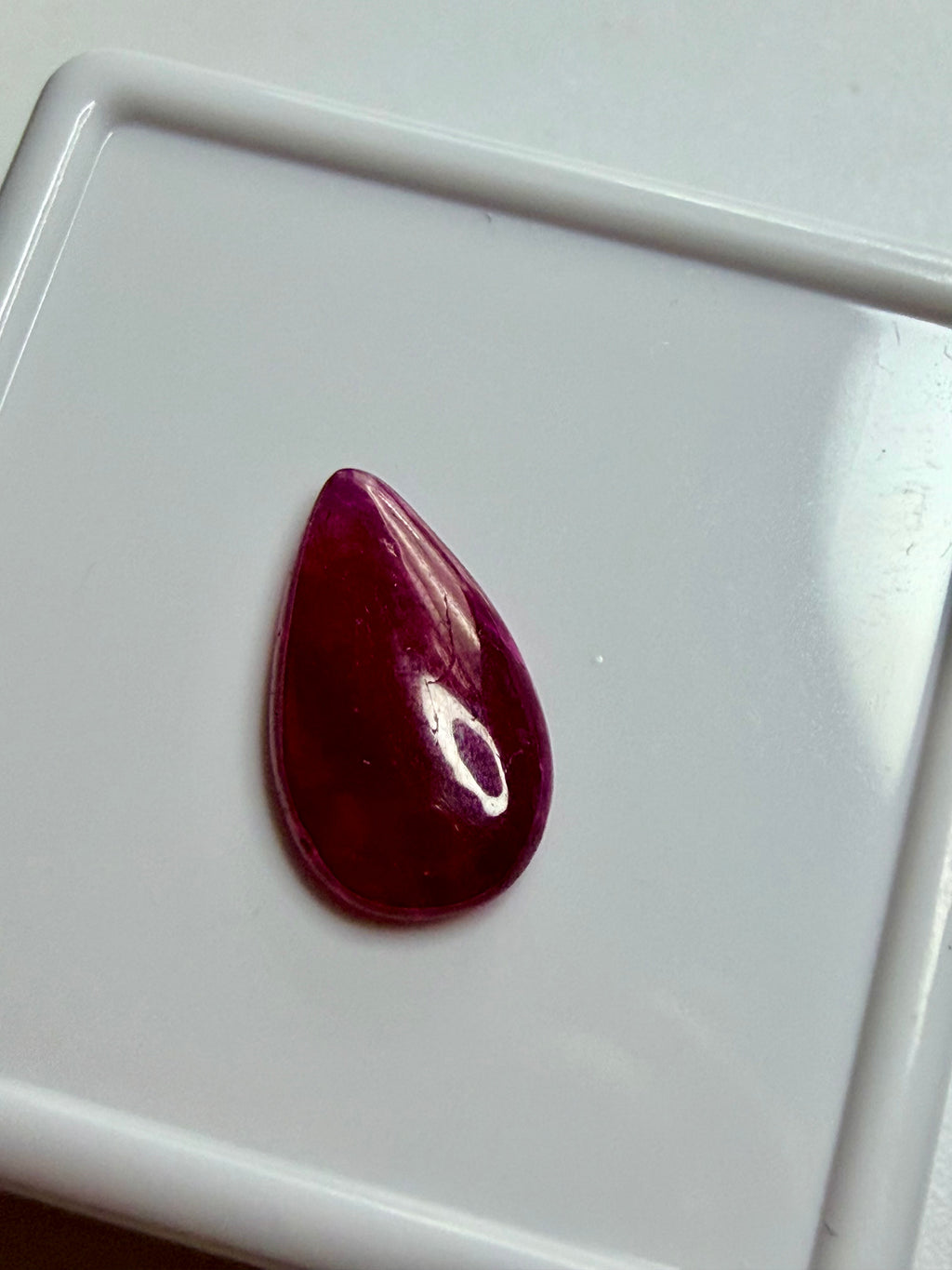 Natural Ruby No Heat 1.54ct – Pear Flat Cabochon – 11.5x7mm