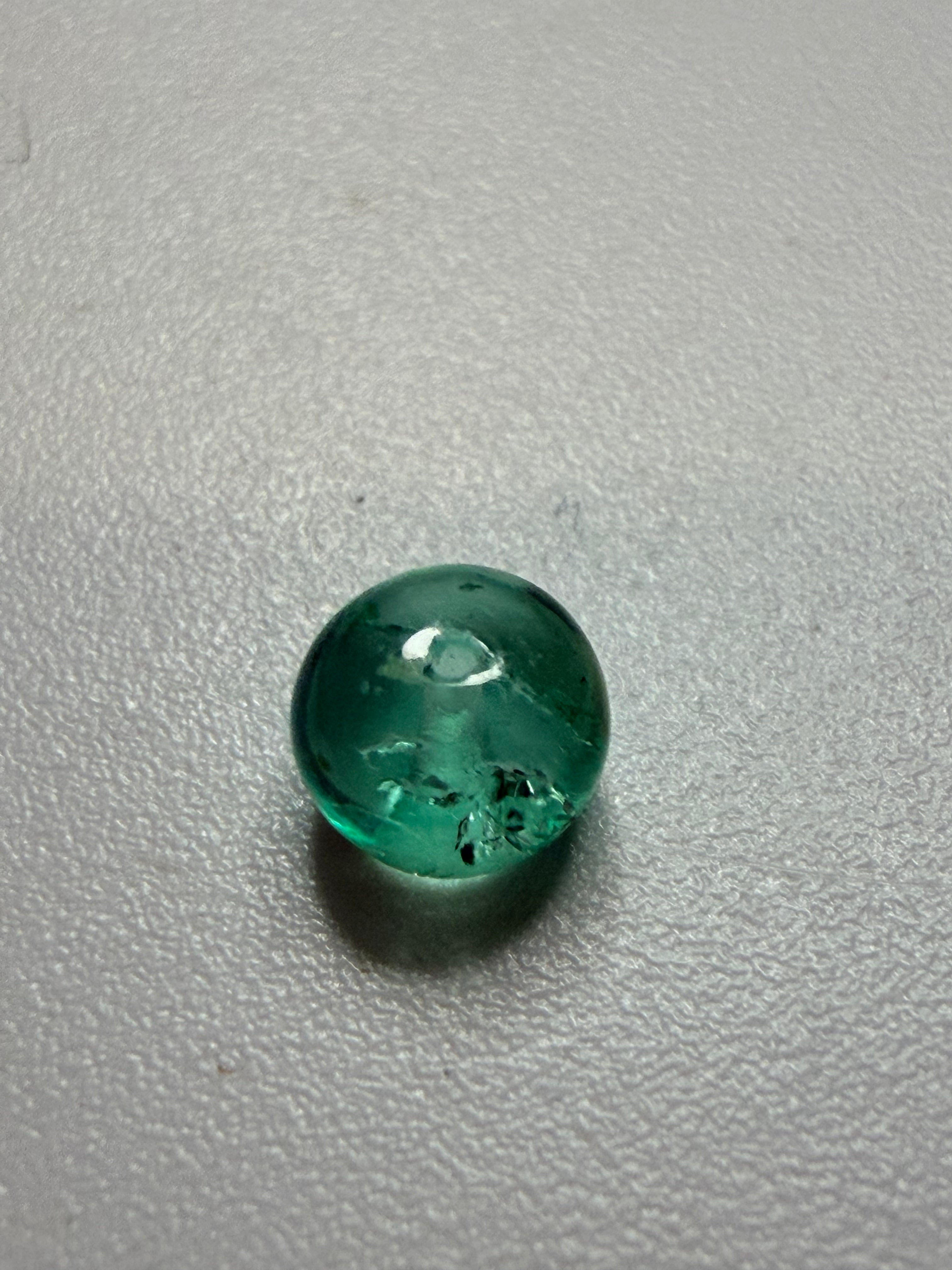 Natural Emerald Bead 5mm 0.97cts – Bright Green