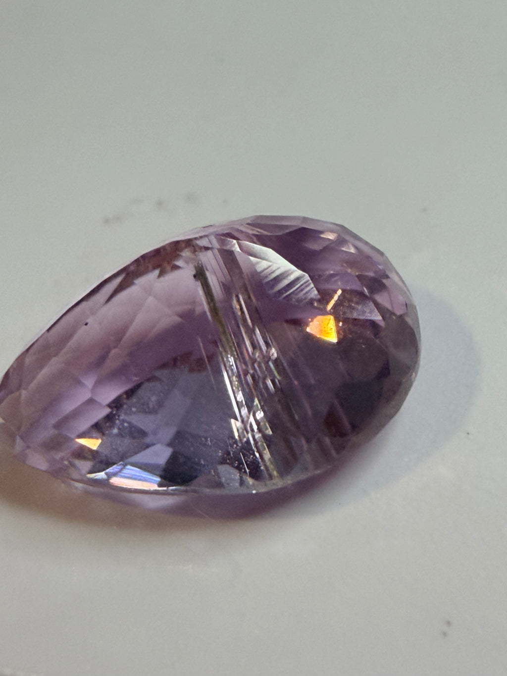 Natural Rutilated Kunzite Pear 17.4x11.4mm 12.82cts – Pink-Violet