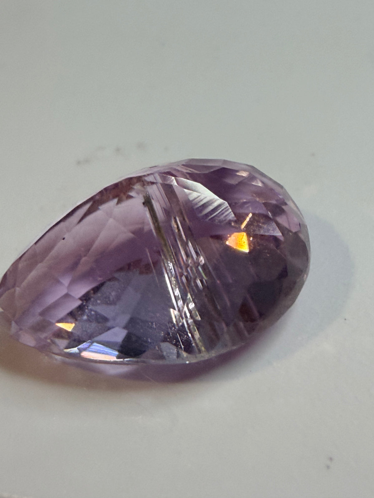 Natural Rutilated Kunzite Pear 17.4x11.4mm 12.82cts – Pink-Violet