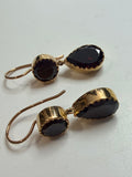 9ct Gold Double Garnet Earrings – Georgian Style