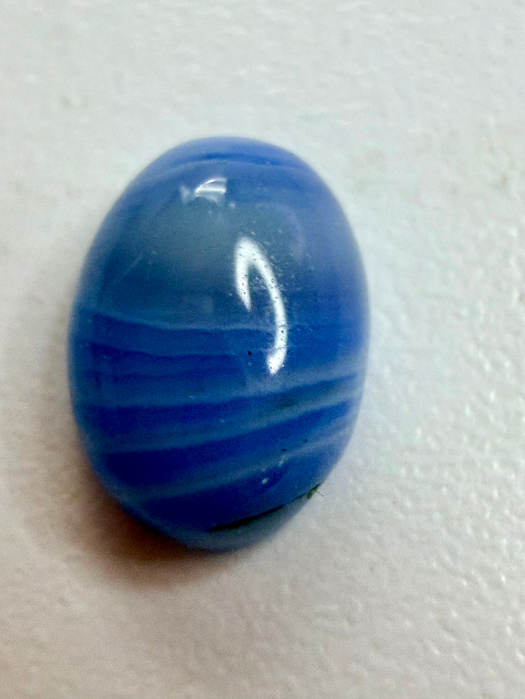 Blue and White Agate Oval 7mm x 5mm