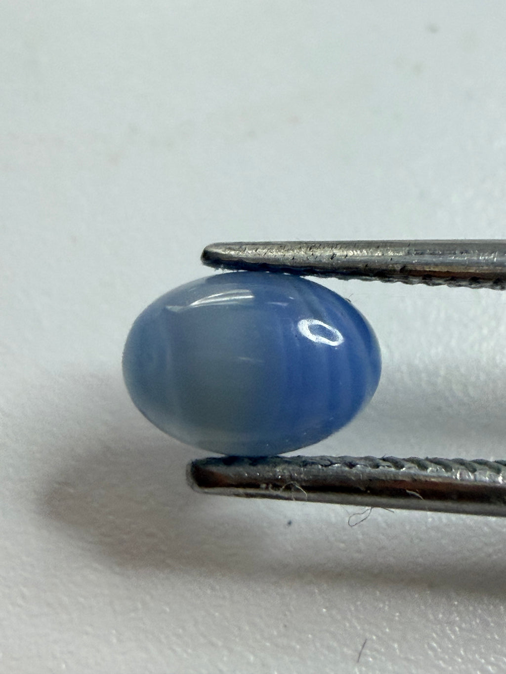 Blue and White Agate Oval 7mm x 5mm
