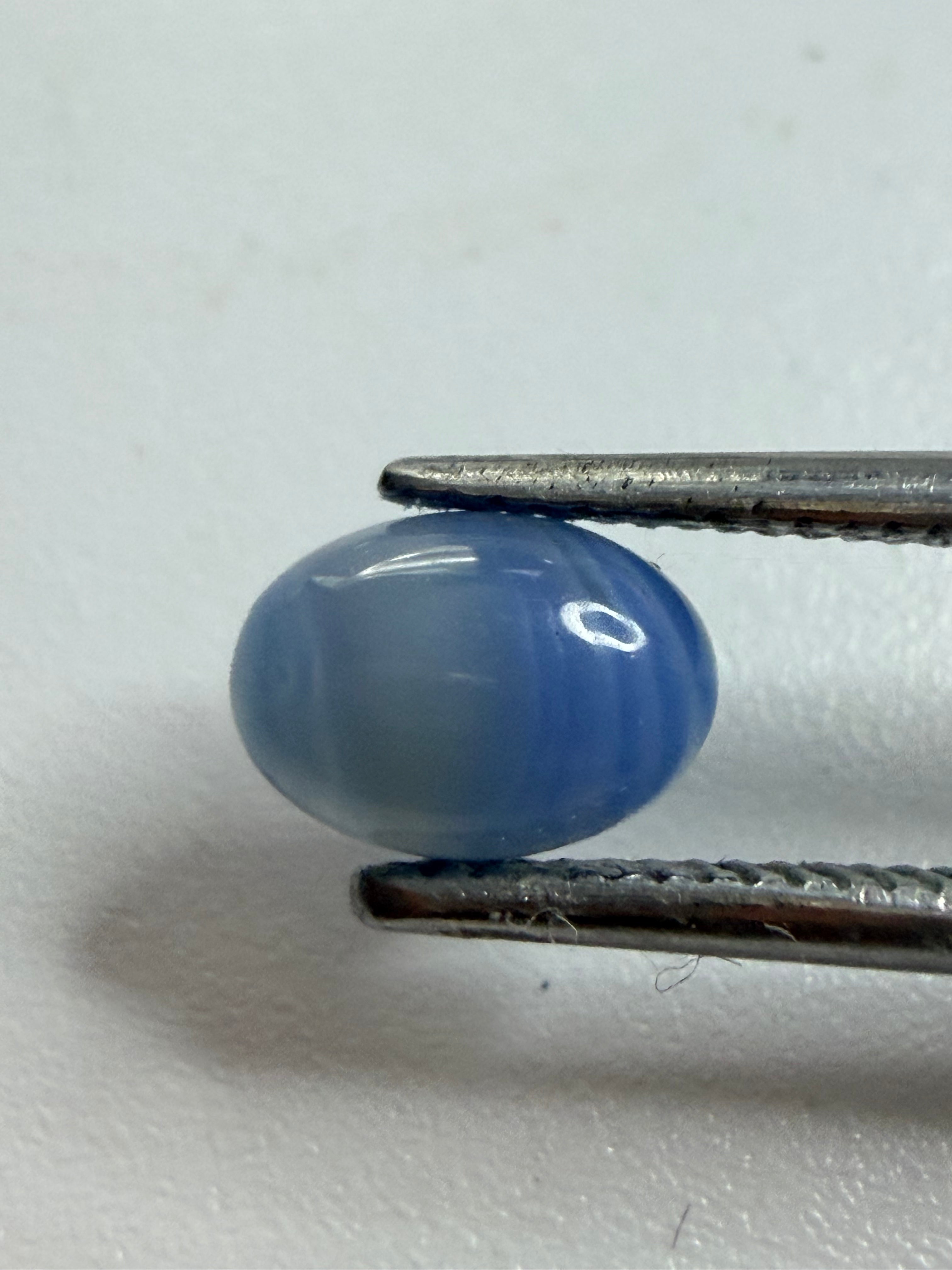 Blue and White Agate Oval 7mm x 5mm
