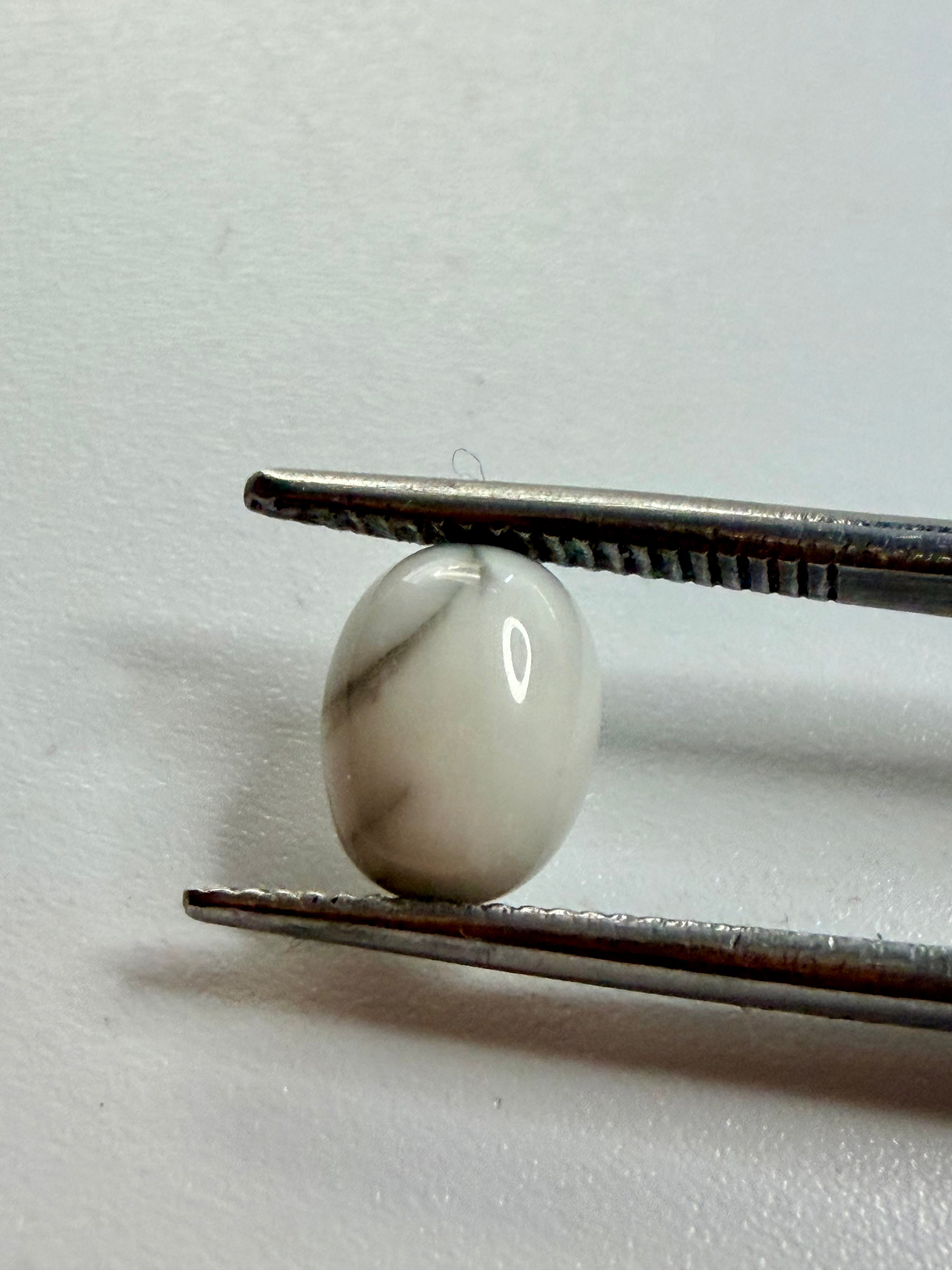 White Howlite Oval Cabochon 8mm x 6mm