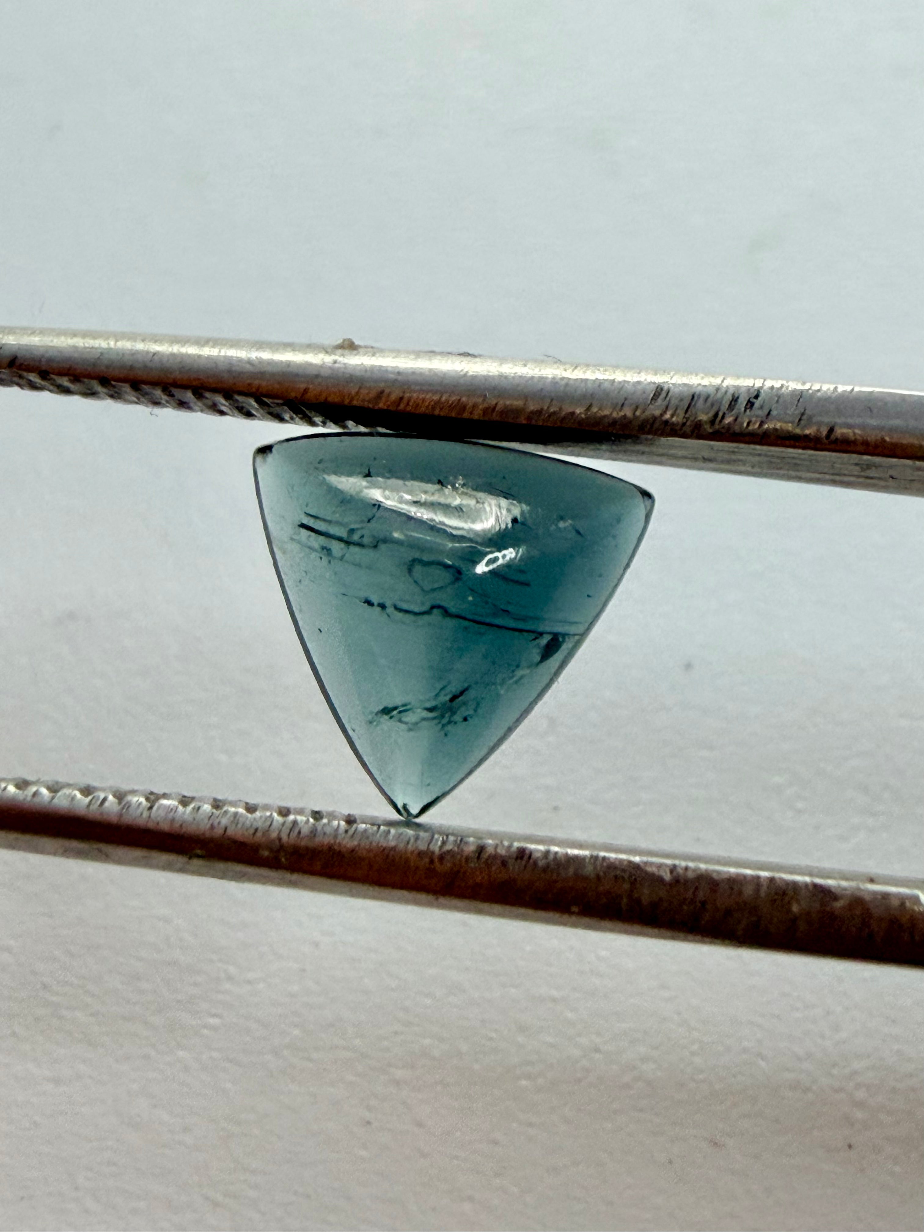 Blue-Green Tourmaline Triangle Cabochon 7.8mm 1.35ct