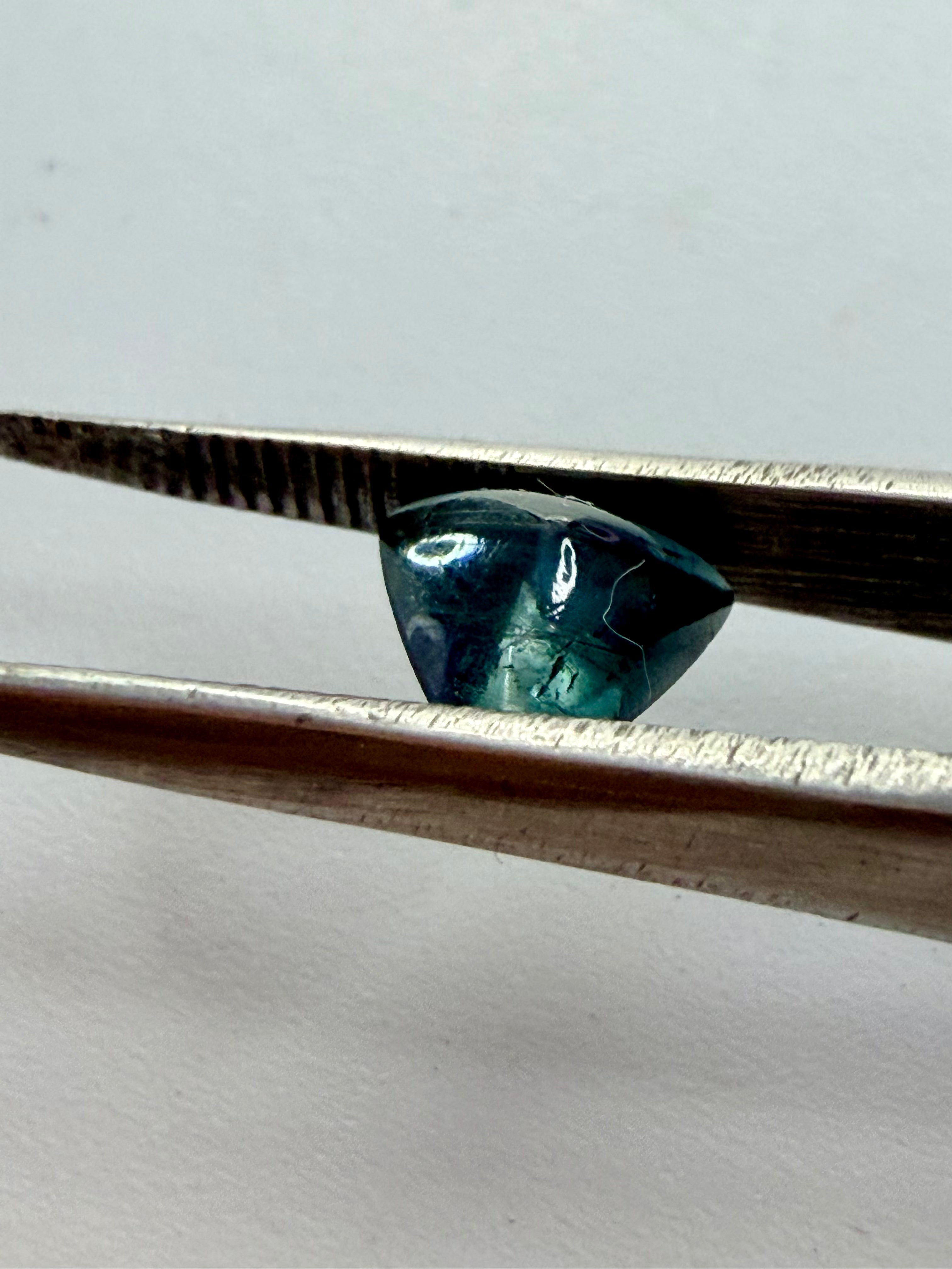 Blue-Green Tourmaline Triangle Cabochon 7.8mm 1.35ct