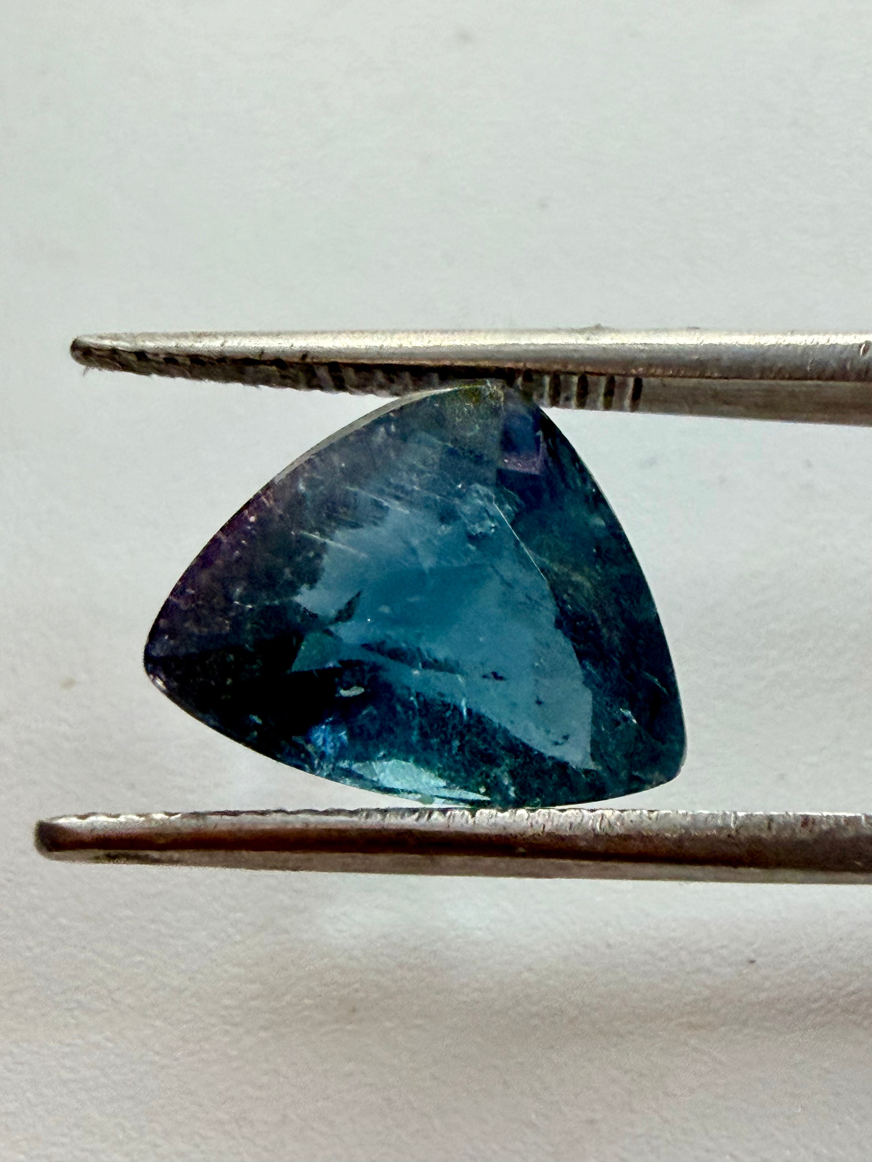 Blue Tourmaline with Pink End Triangle 12.4mm x 8mm 5.11ct