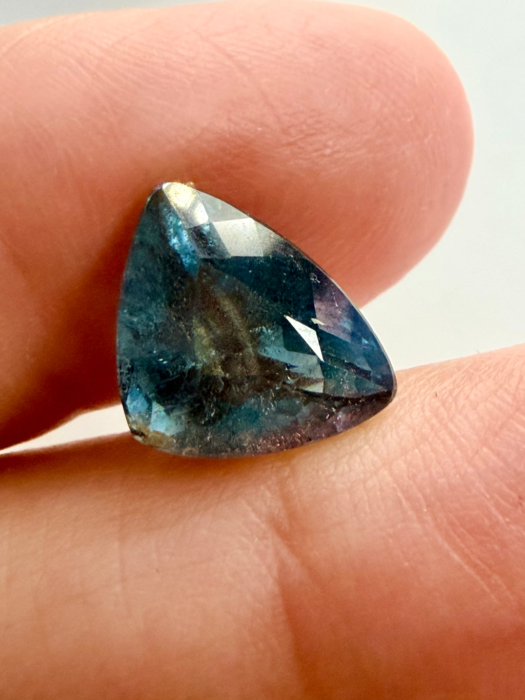 Blue Tourmaline with Pink End Triangle 12.4mm x 8mm 5.11ct
