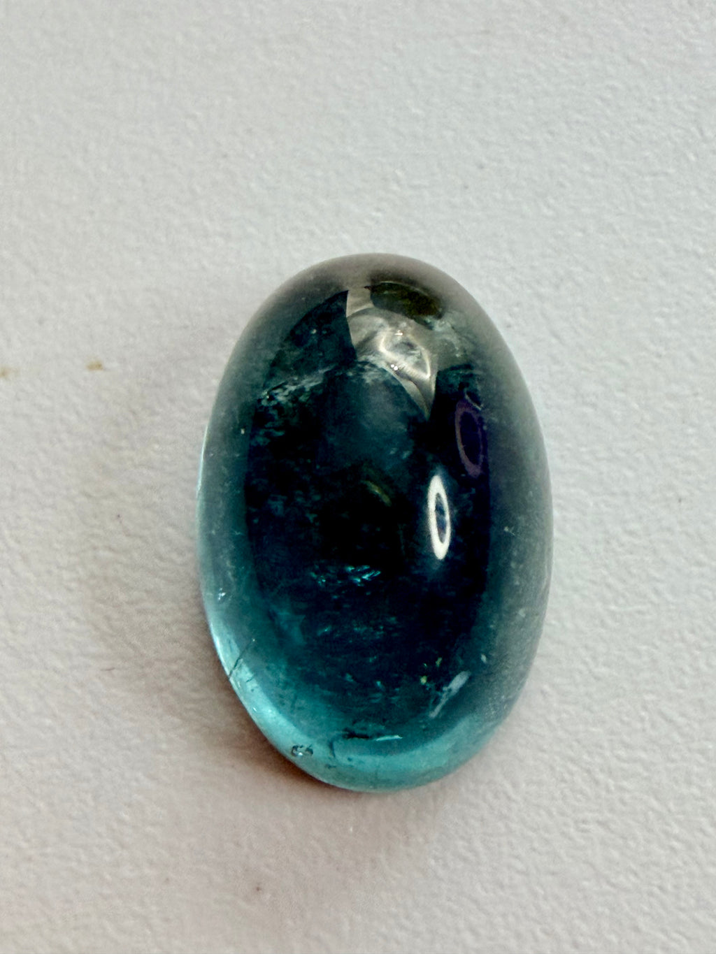 Indicolite Blue Tourmaline Oval Cabochon 12mm x 8mm 4.56ct