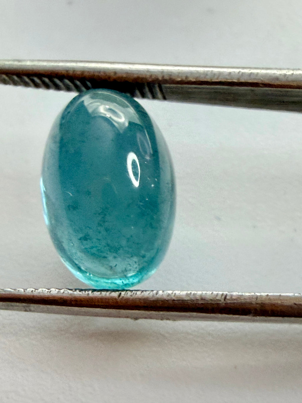 Indicolite Blue Tourmaline Oval Cabochon 12mm x 8mm 4.56ct