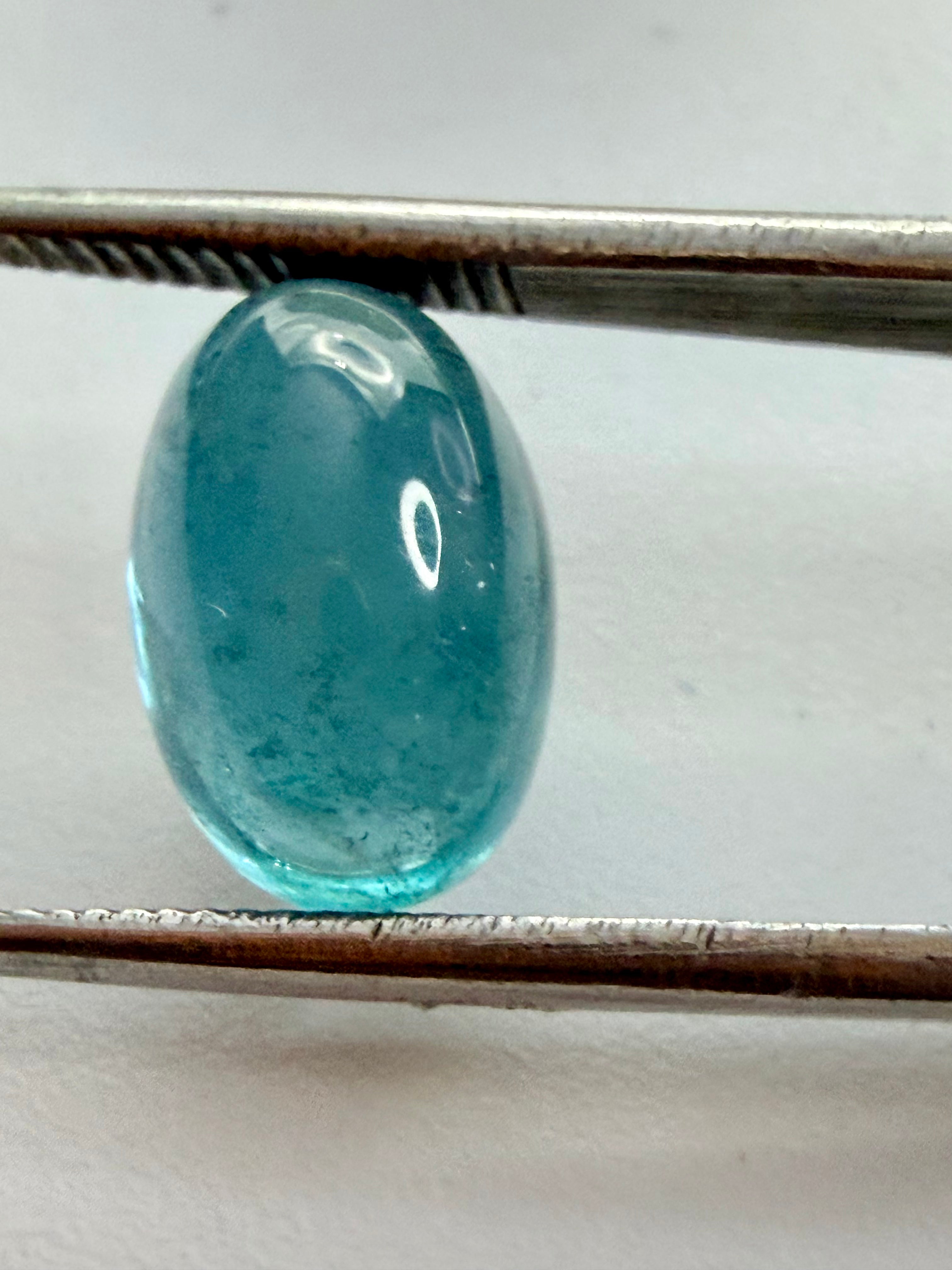 Indicolite Blue Tourmaline Oval Cabochon 12mm x 8mm 4.56ct
