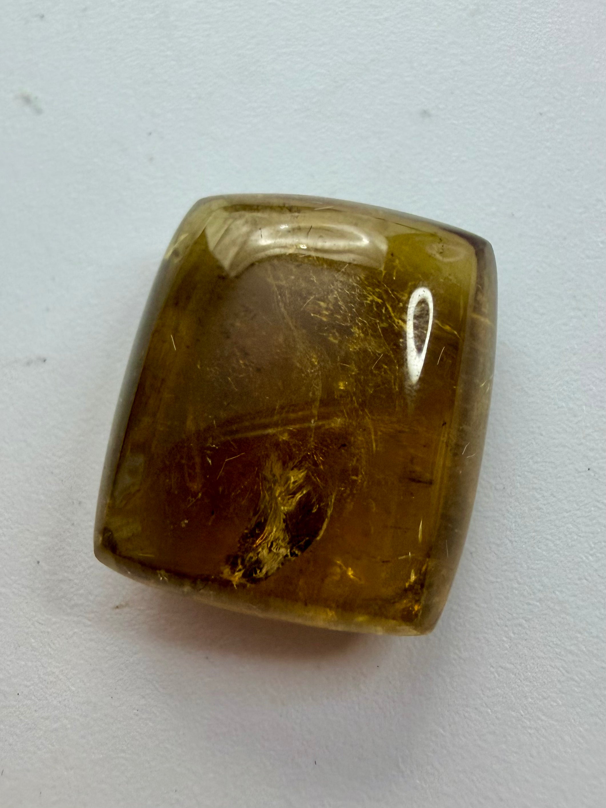 Cognac Yellow Tourmaline Cushion Cabochon 18.9mm x 16.4mm 25.38ct