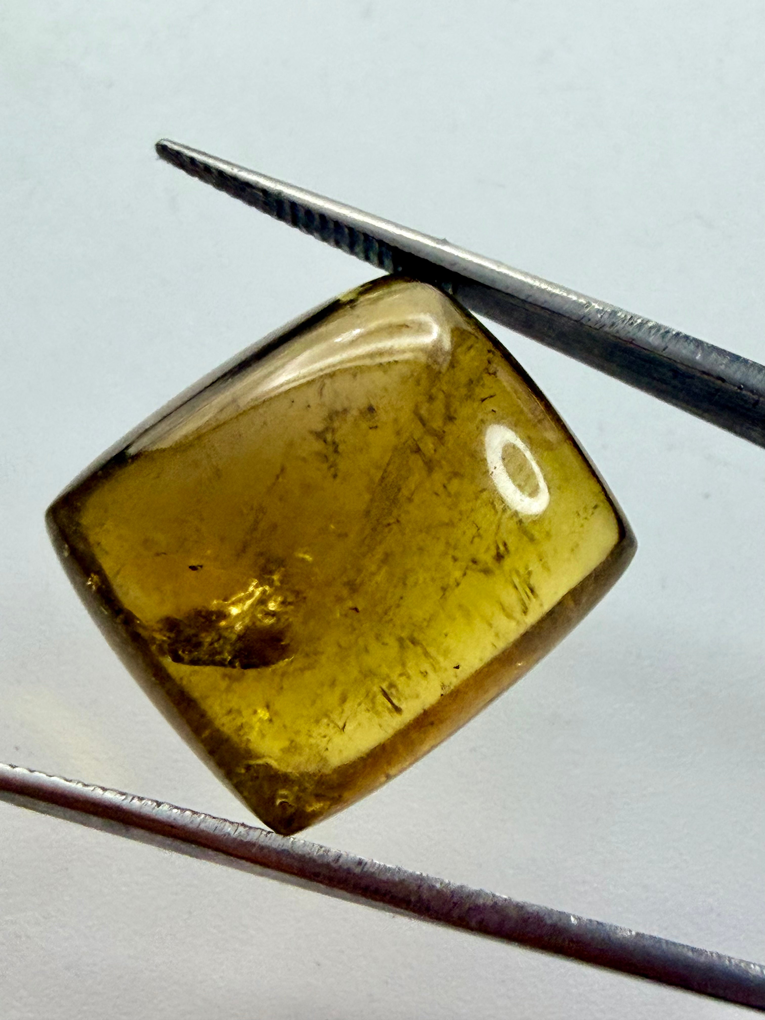 Cognac Yellow Tourmaline Cushion Cabochon 18.9mm x 16.4mm 25.38ct