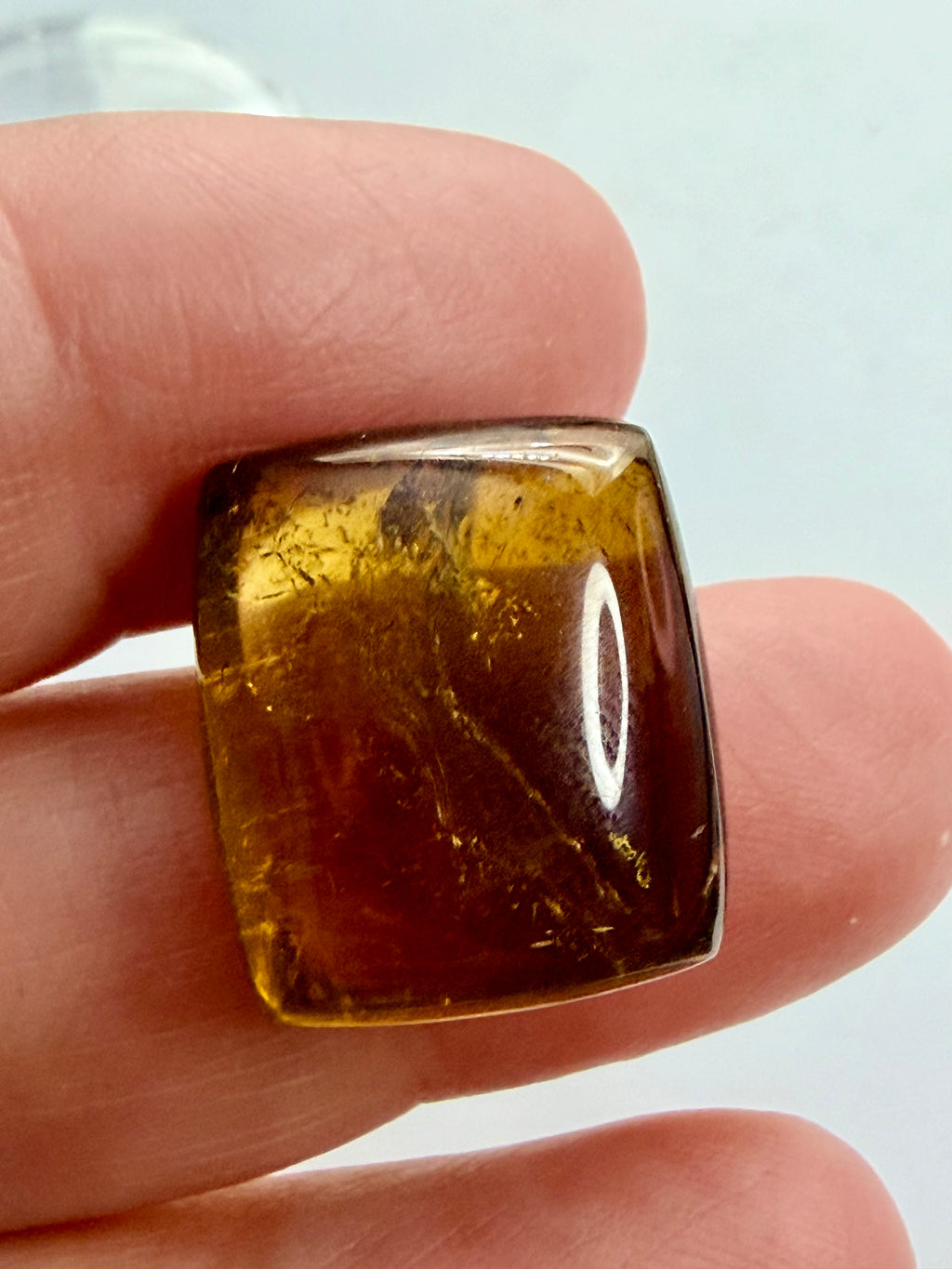 Cognac Yellow Tourmaline Cushion Cabochon 18.9mm x 16.4mm 25.38ct