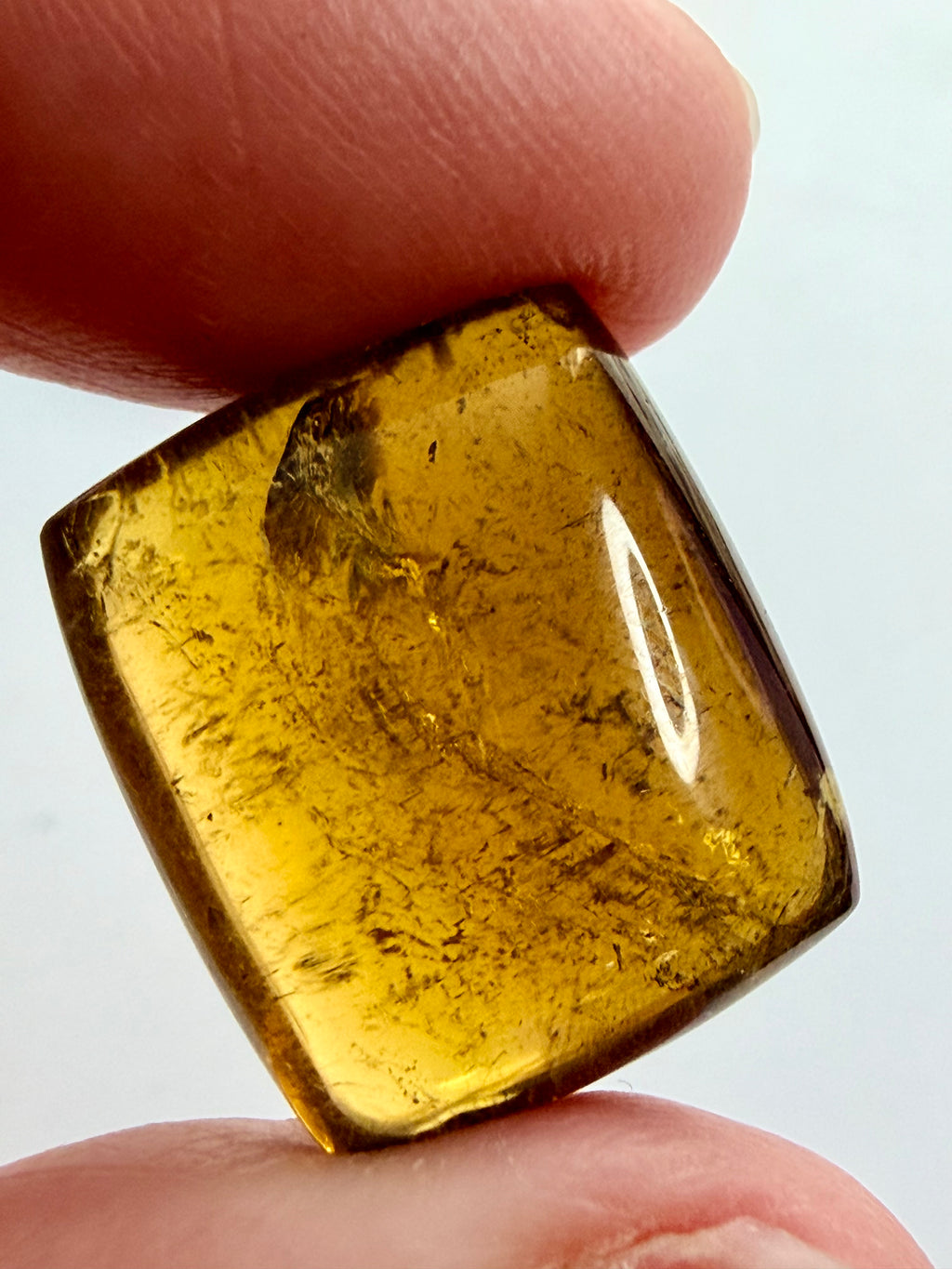 Cognac Yellow Tourmaline Cushion Cabochon 18.9mm x 16.4mm 25.38ct