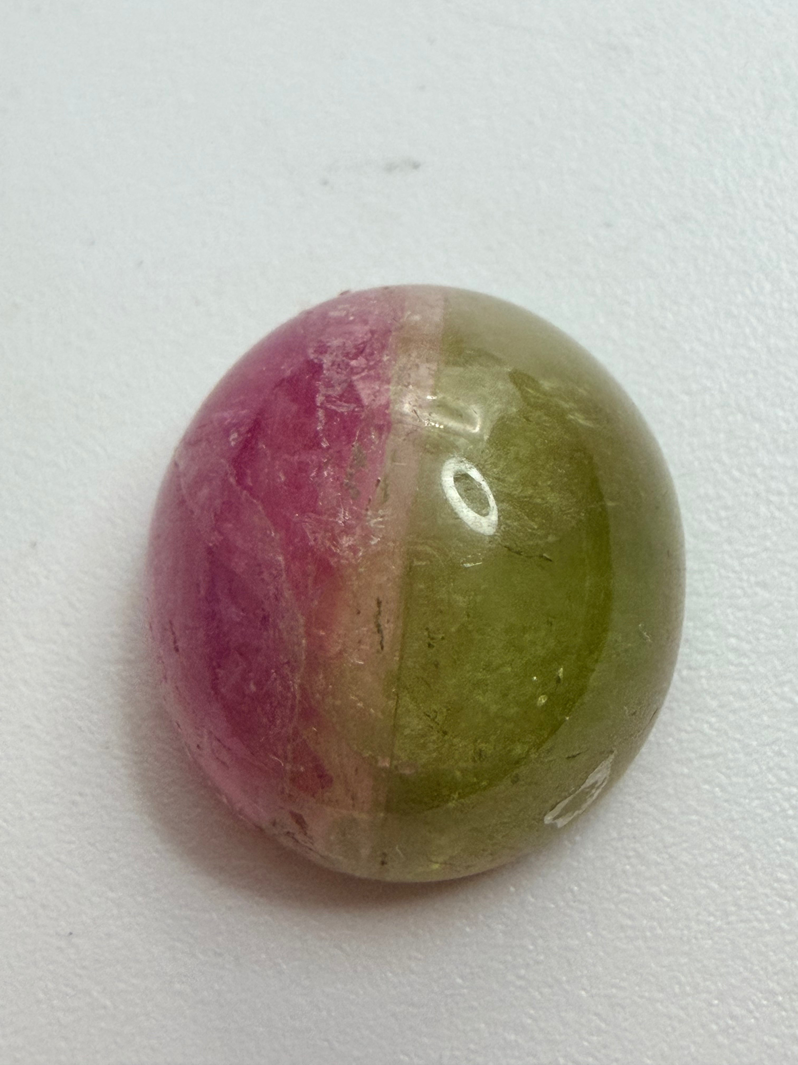 Watermelon Tourmaline Cabochon 15.6mm x 15.2mm 17.63ct