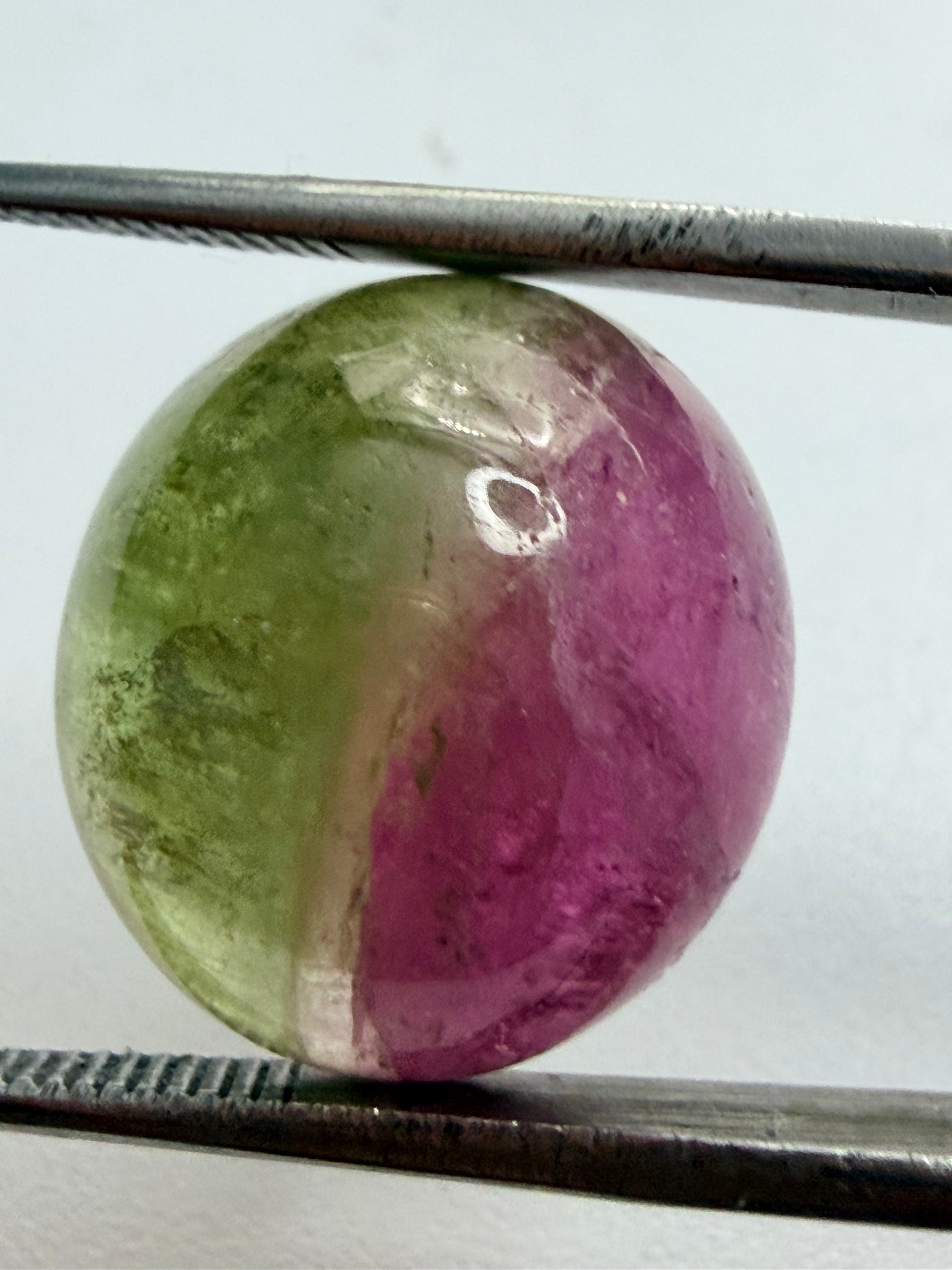 Watermelon Tourmaline Cabochon 15.6mm x 15.2mm 17.63ct