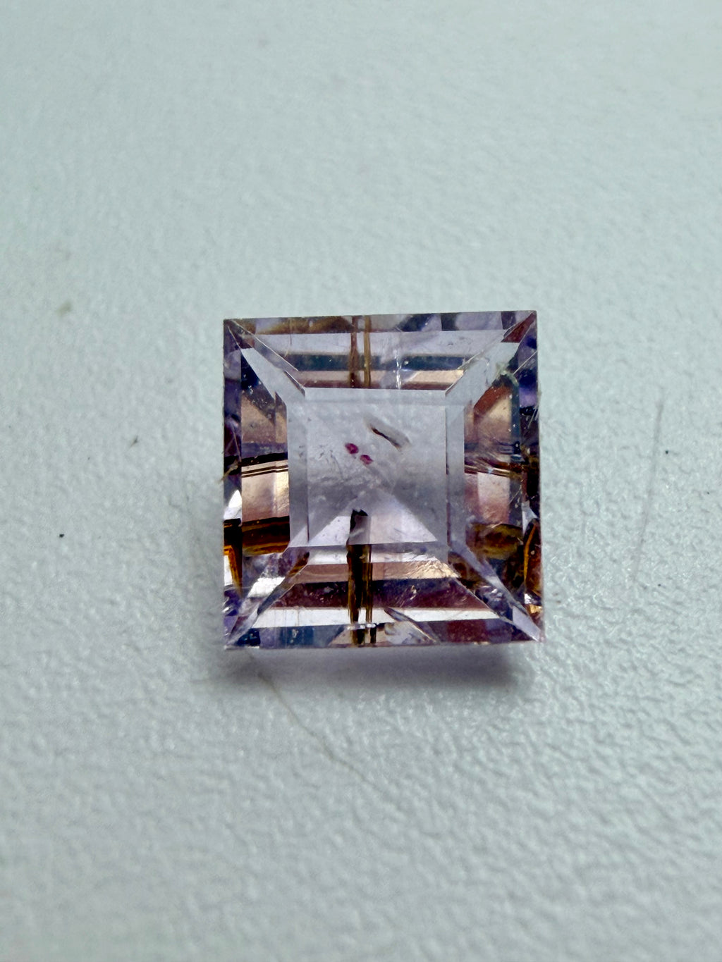 Pink Tourmaline with Rutile Inclusions Square 5mm x 5.3mm 0.66ct
