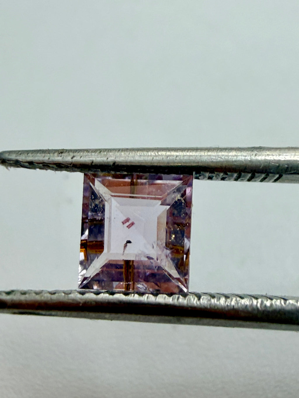 Pink Tourmaline with Rutile Inclusions Square 5mm x 5.3mm 0.66ct