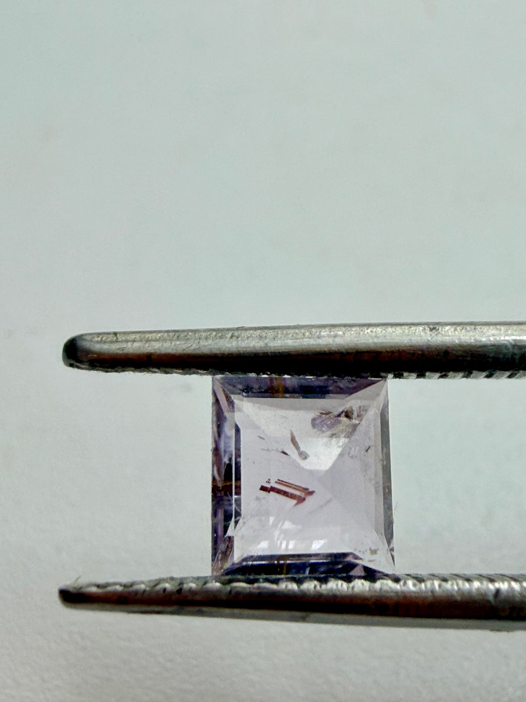 Pink Tourmaline with Rutile Inclusions Square 5mm x 5.3mm 0.66ct